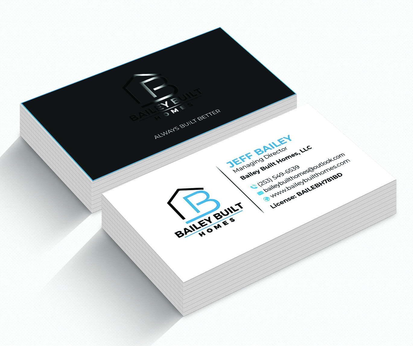 Business Card Design by jasmeen1975 for BAILEY BUILT HOMES | Design #31317399