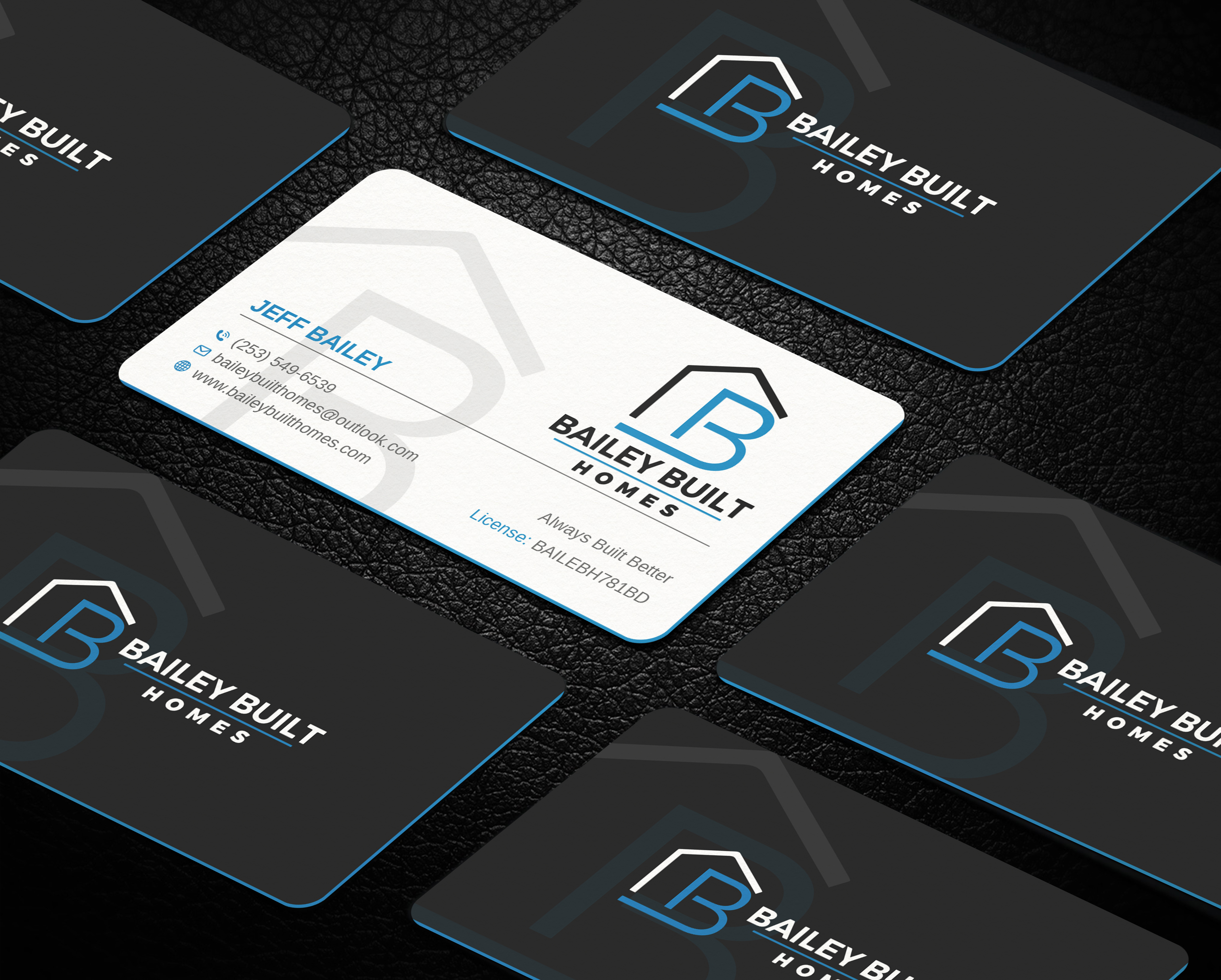 Business Card Design by LAXMI DESIGNHUB for BAILEY BUILT HOMES | Design #31313400