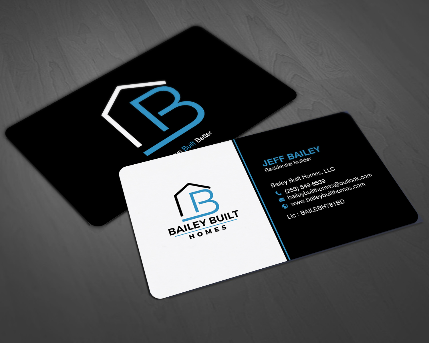 Business Card Design by chandrayaan.creative for BAILEY BUILT HOMES | Design #31314850