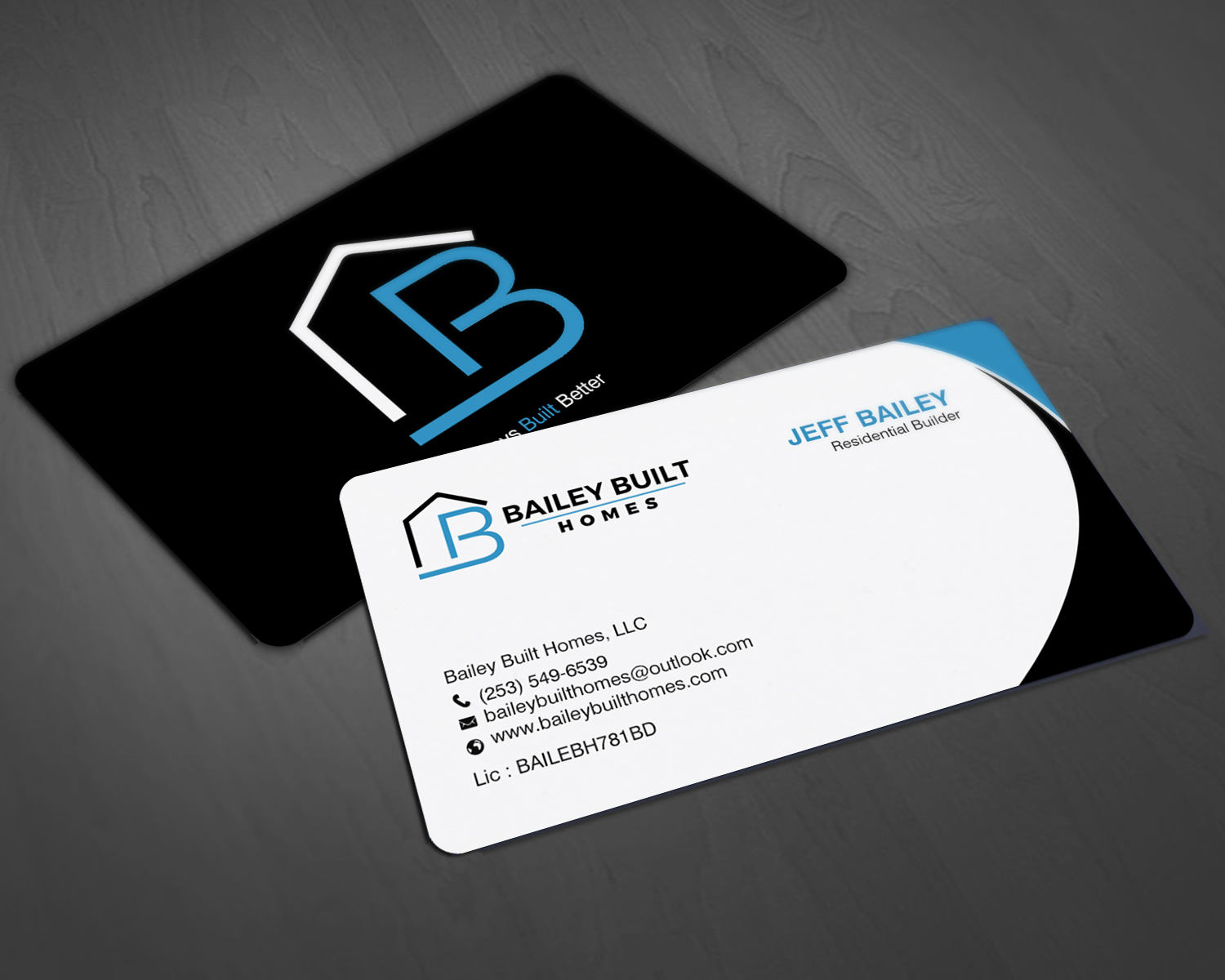 Business Card Design by chandrayaan.creative for BAILEY BUILT HOMES | Design #31314877