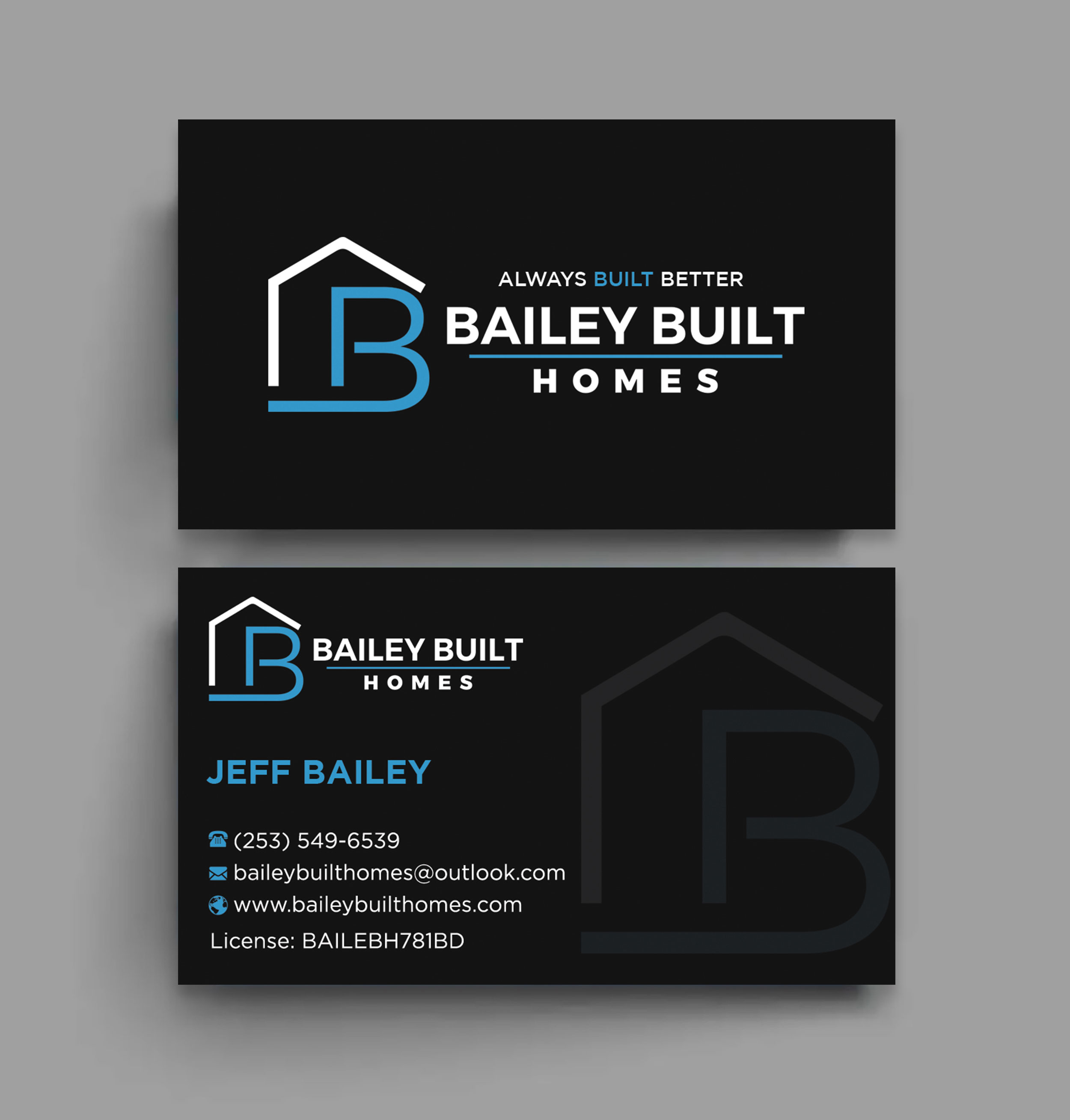 Visitenkarten-Design von sabbir049 für BAILEY BUILT HOMES | Design: #31413529