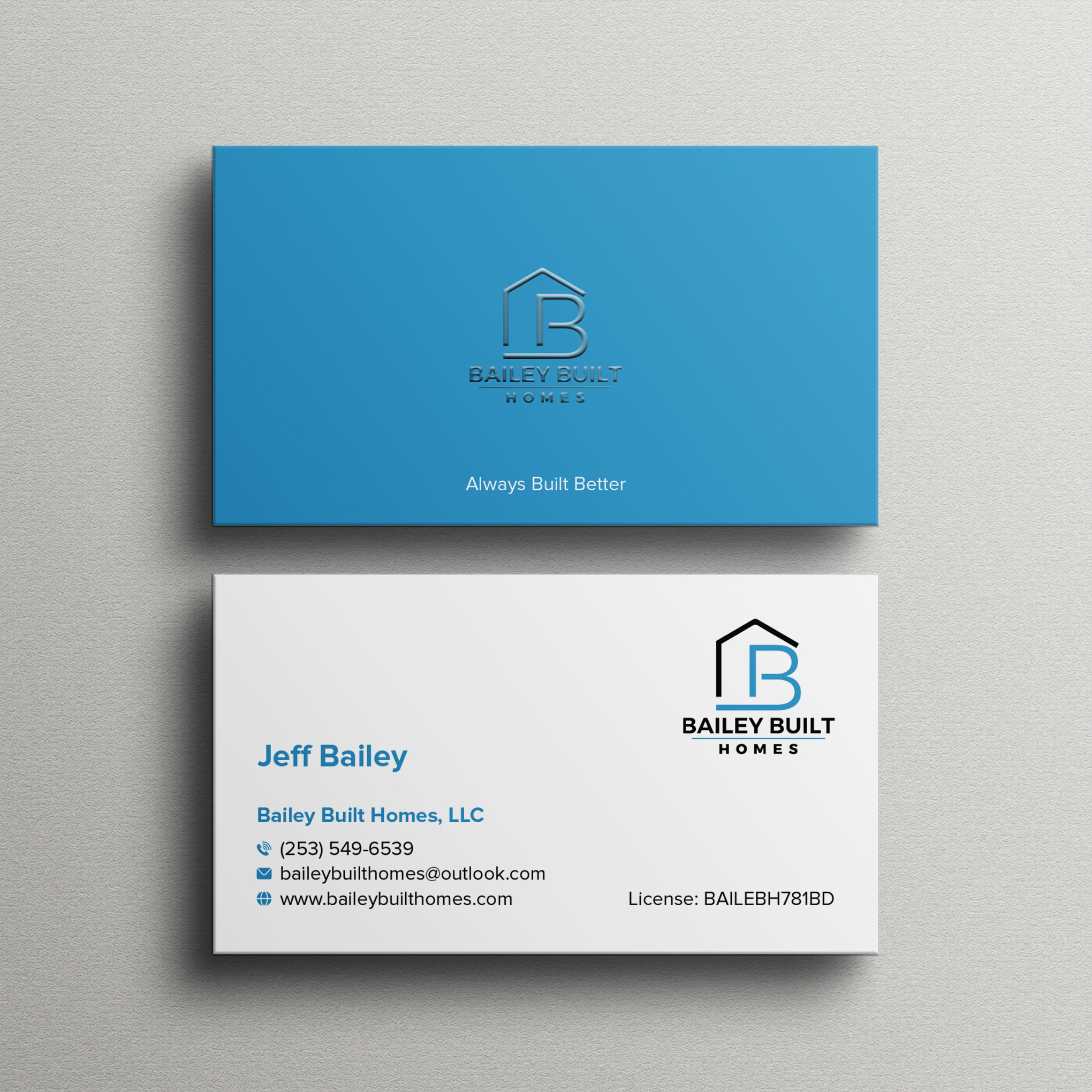 Business Card Design by Bikash Das for BAILEY BUILT HOMES | Design #31315238