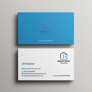 Business Card Design by Bikash Das for BAILEY BUILT HOMES | Design: #31315238