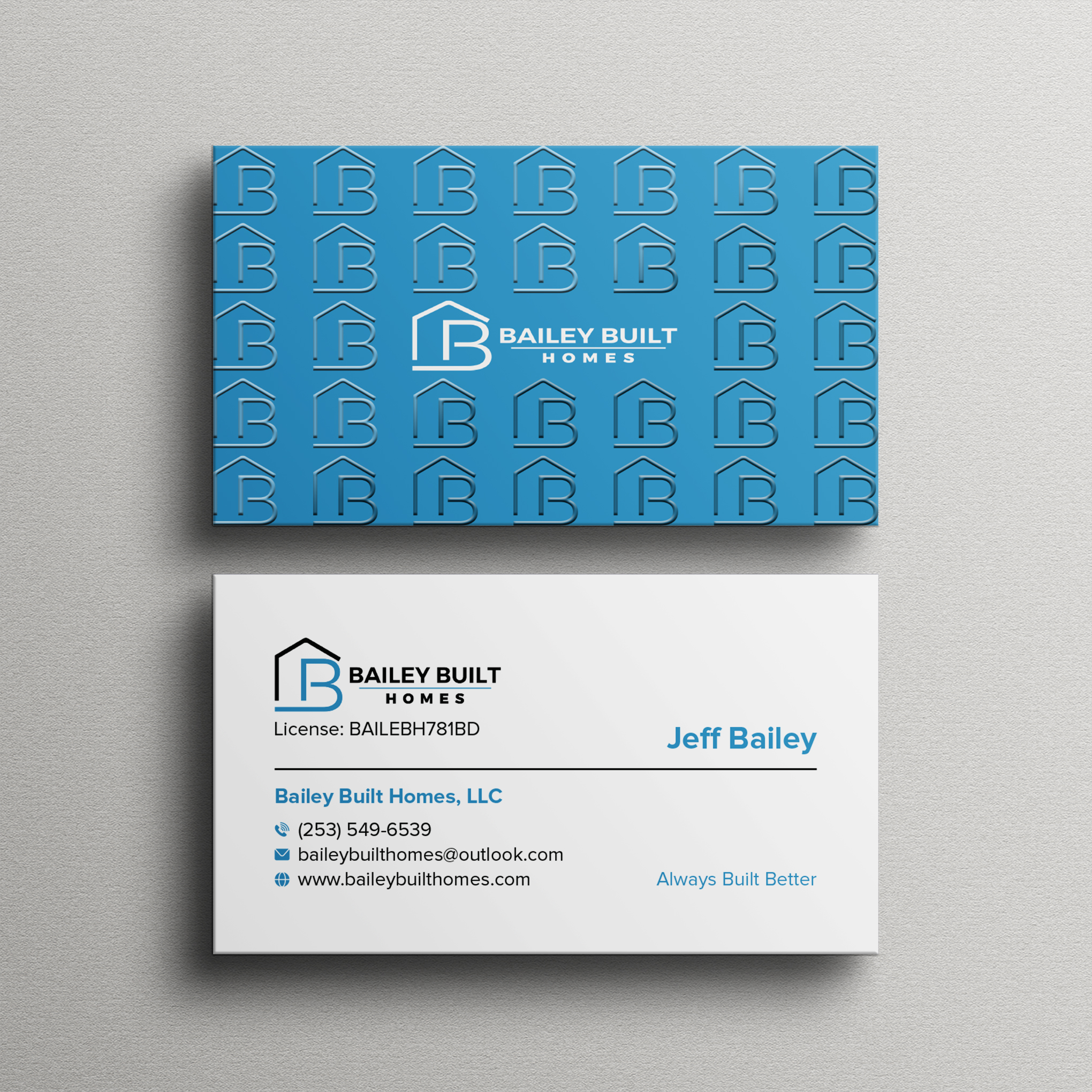 Business Card Design by Bikash Das for BAILEY BUILT HOMES | Design #31315957