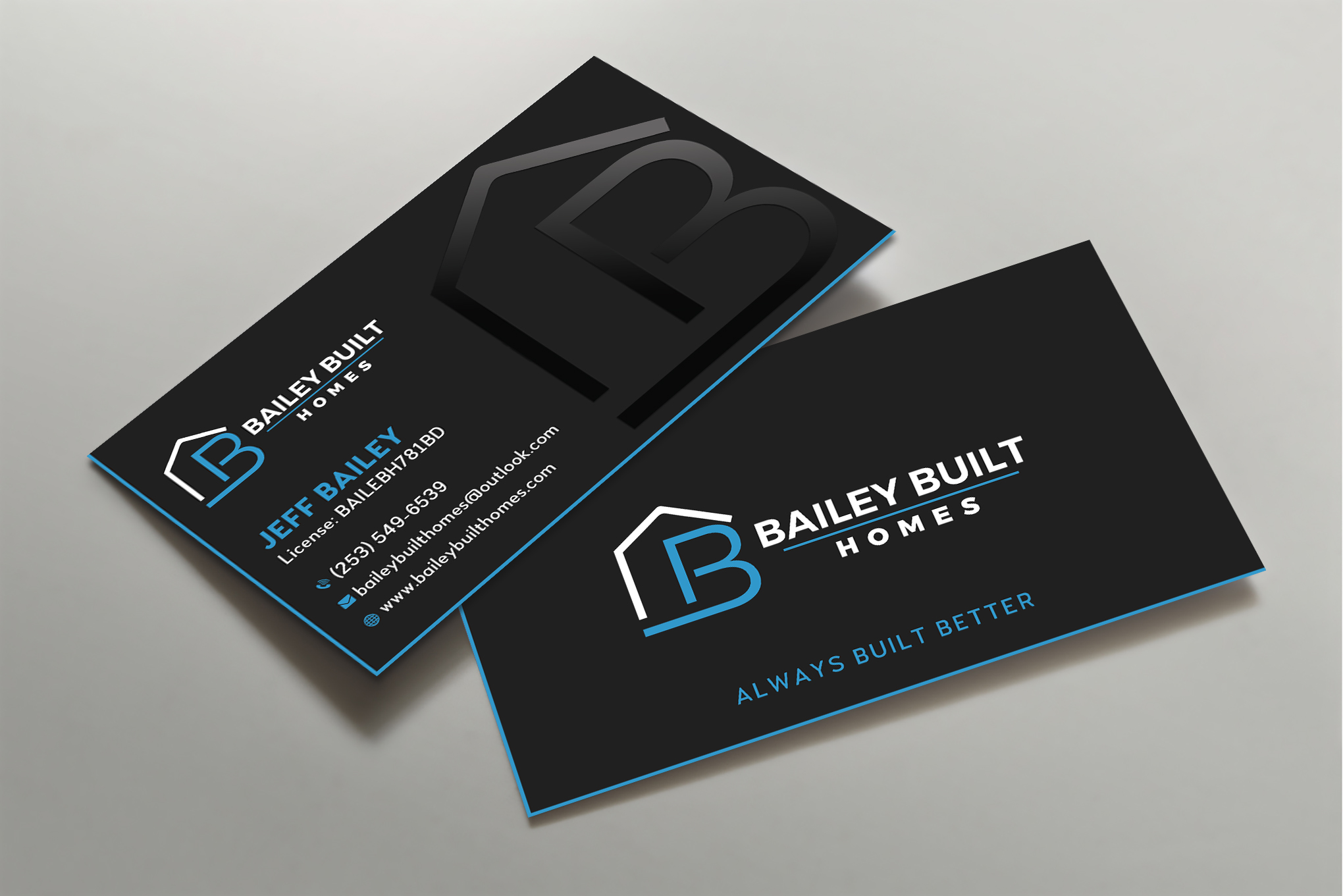 Business Card Design by Uttom 2 for BAILEY BUILT HOMES | Design #31318246