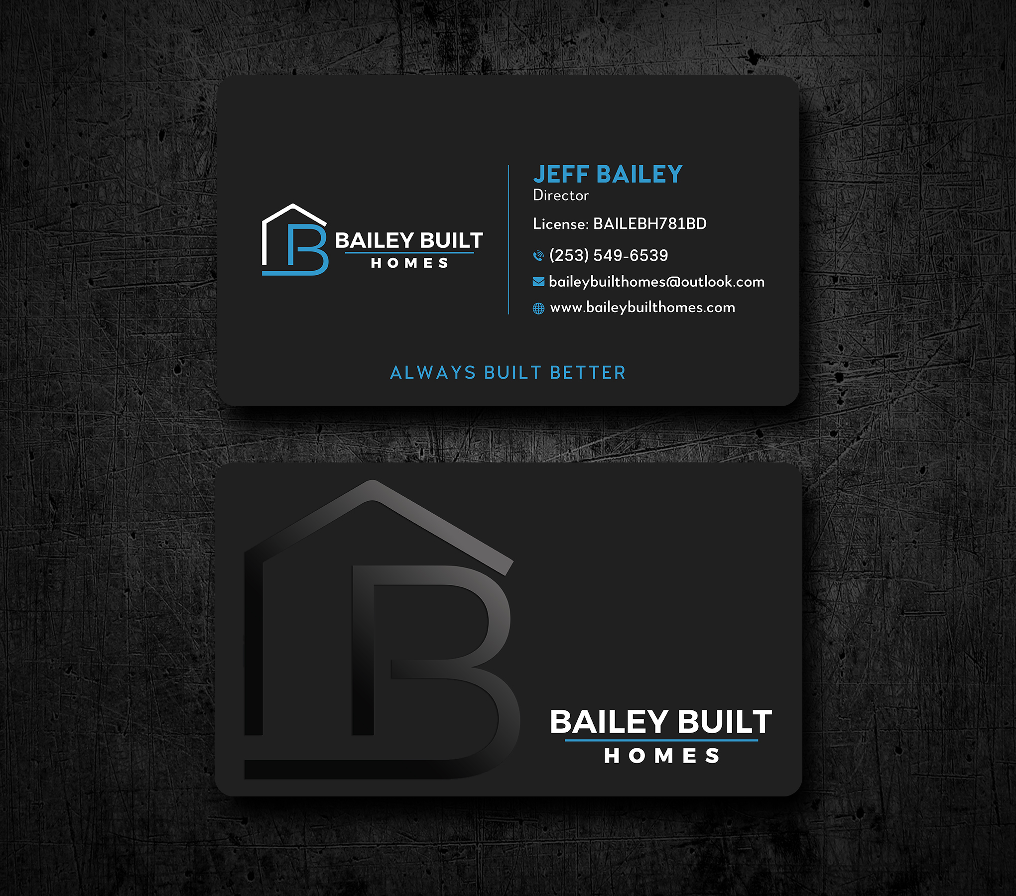 Business Card Design by Uttom 2 for BAILEY BUILT HOMES | Design #31318256
