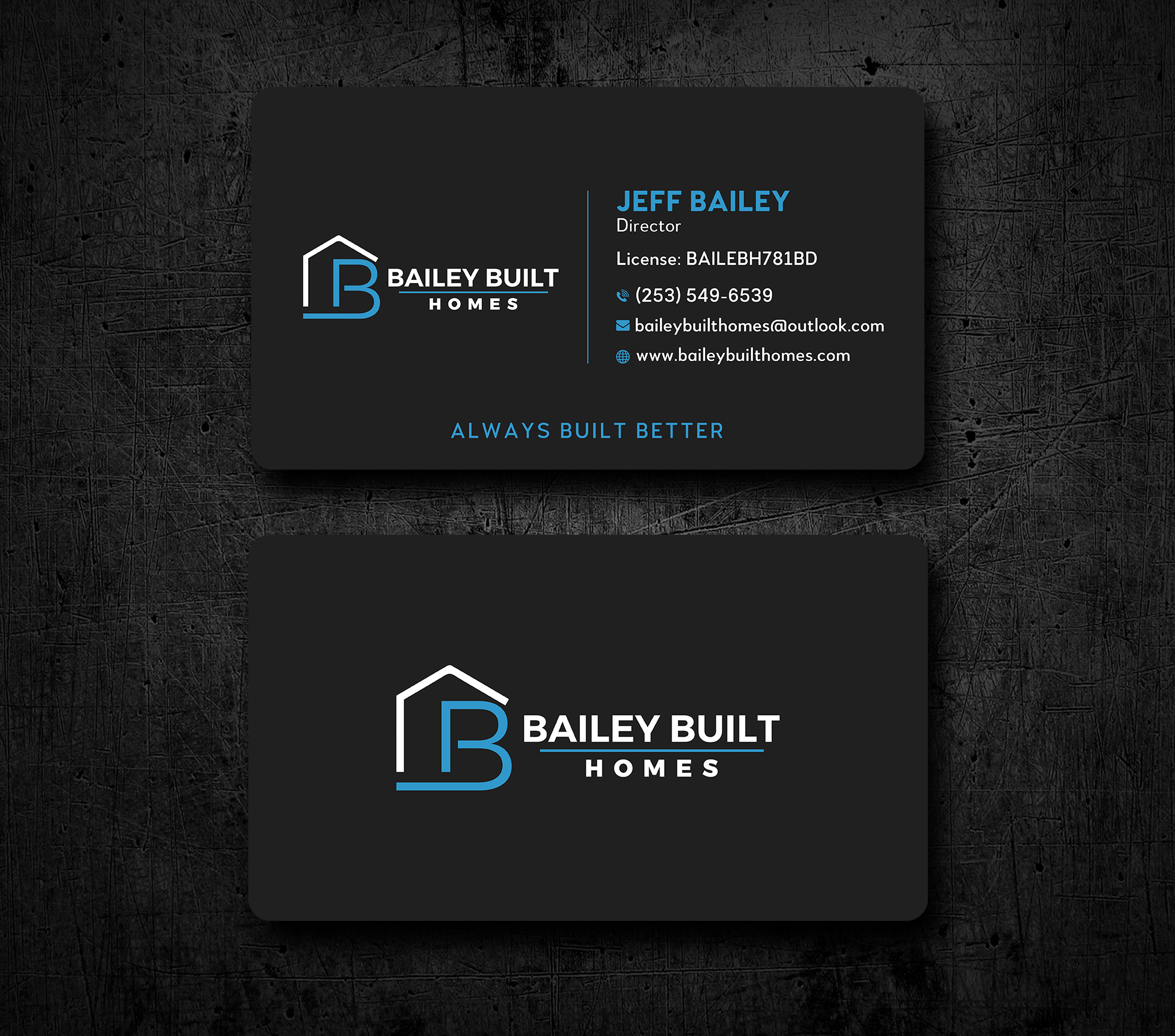 Business Card Design by Uttom 2 for BAILEY BUILT HOMES | Design #31318257