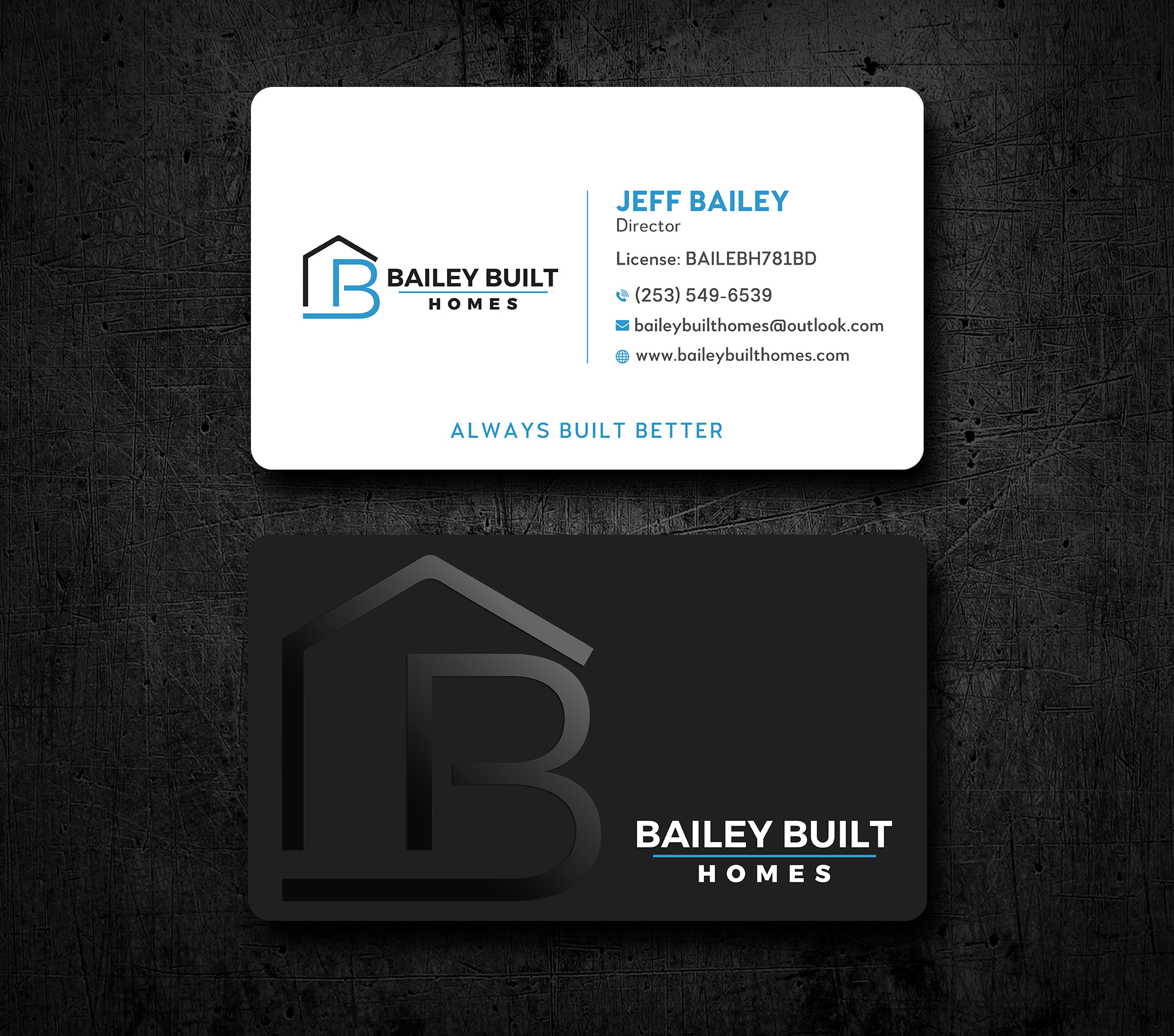 Business Card Design by Uttom 2 for BAILEY BUILT HOMES | Design #31318346