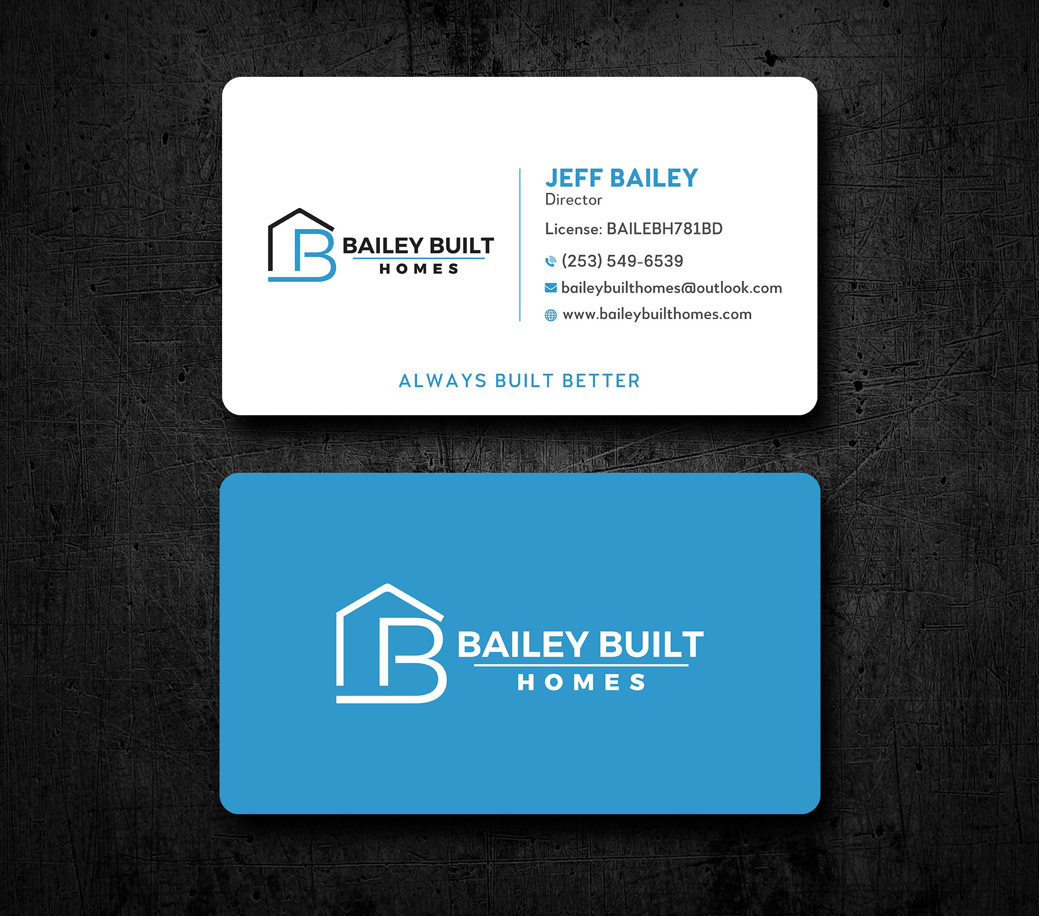 Business Card Design by Uttom 2 for BAILEY BUILT HOMES | Design #31318349