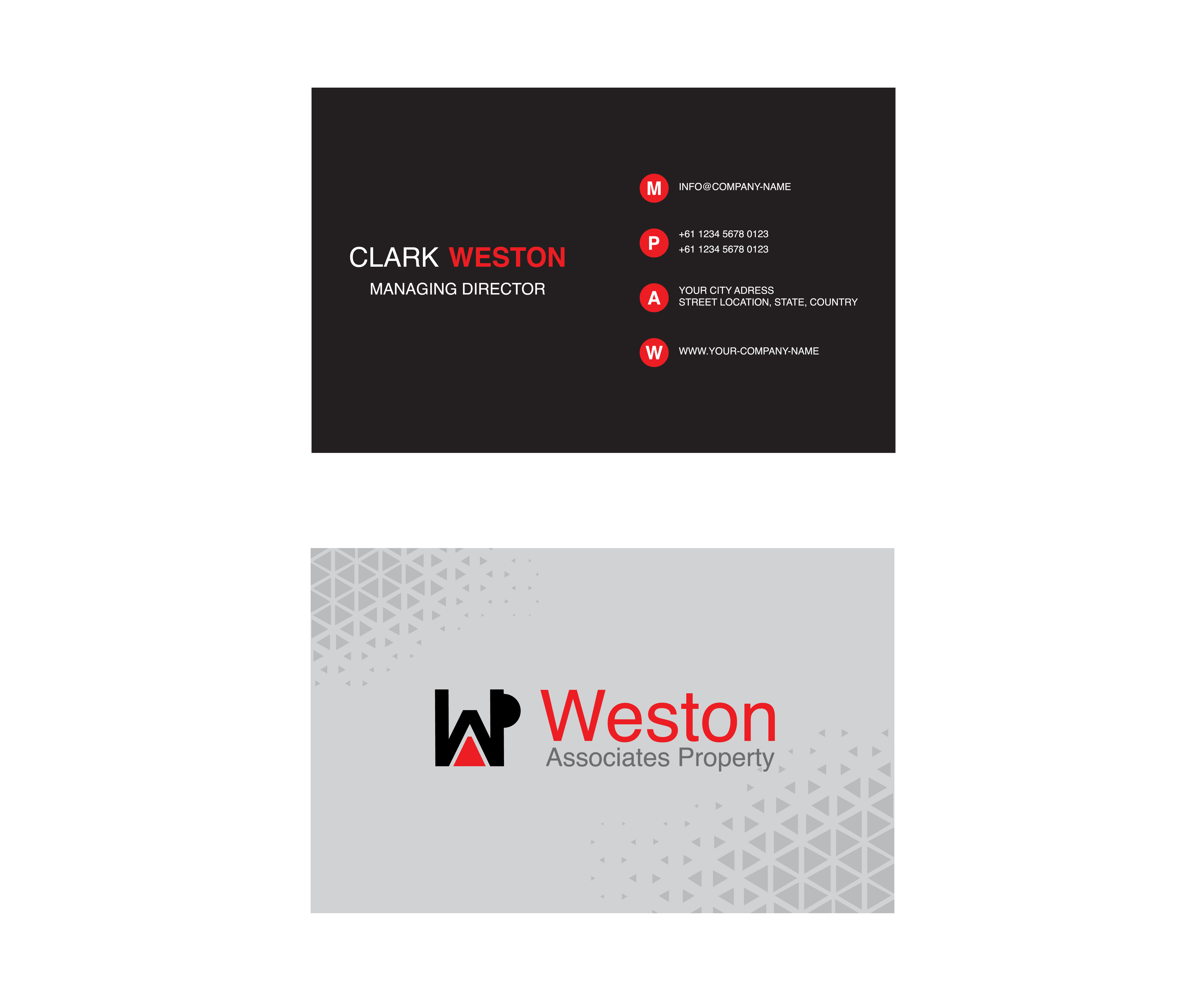 Visitenkarten-Design von hazwan yusof für Weston and Associates Property Valuers | Design #31334030