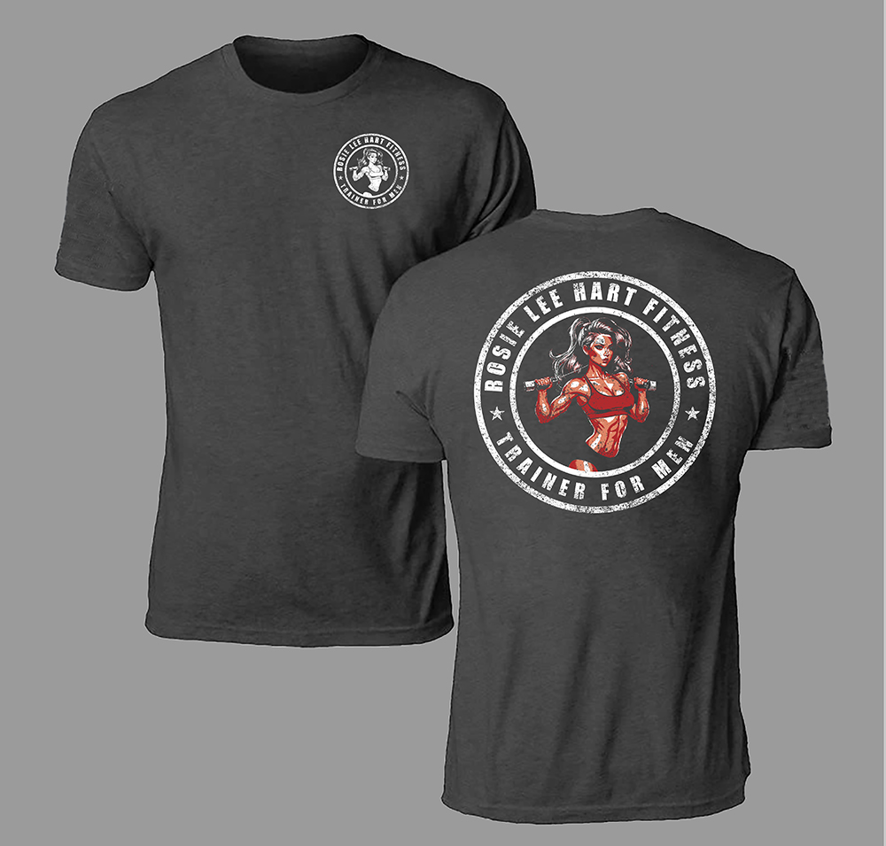 T-shirt Design by Johncina for Rosie Lee Hart Fitness for Men | Design #31339071