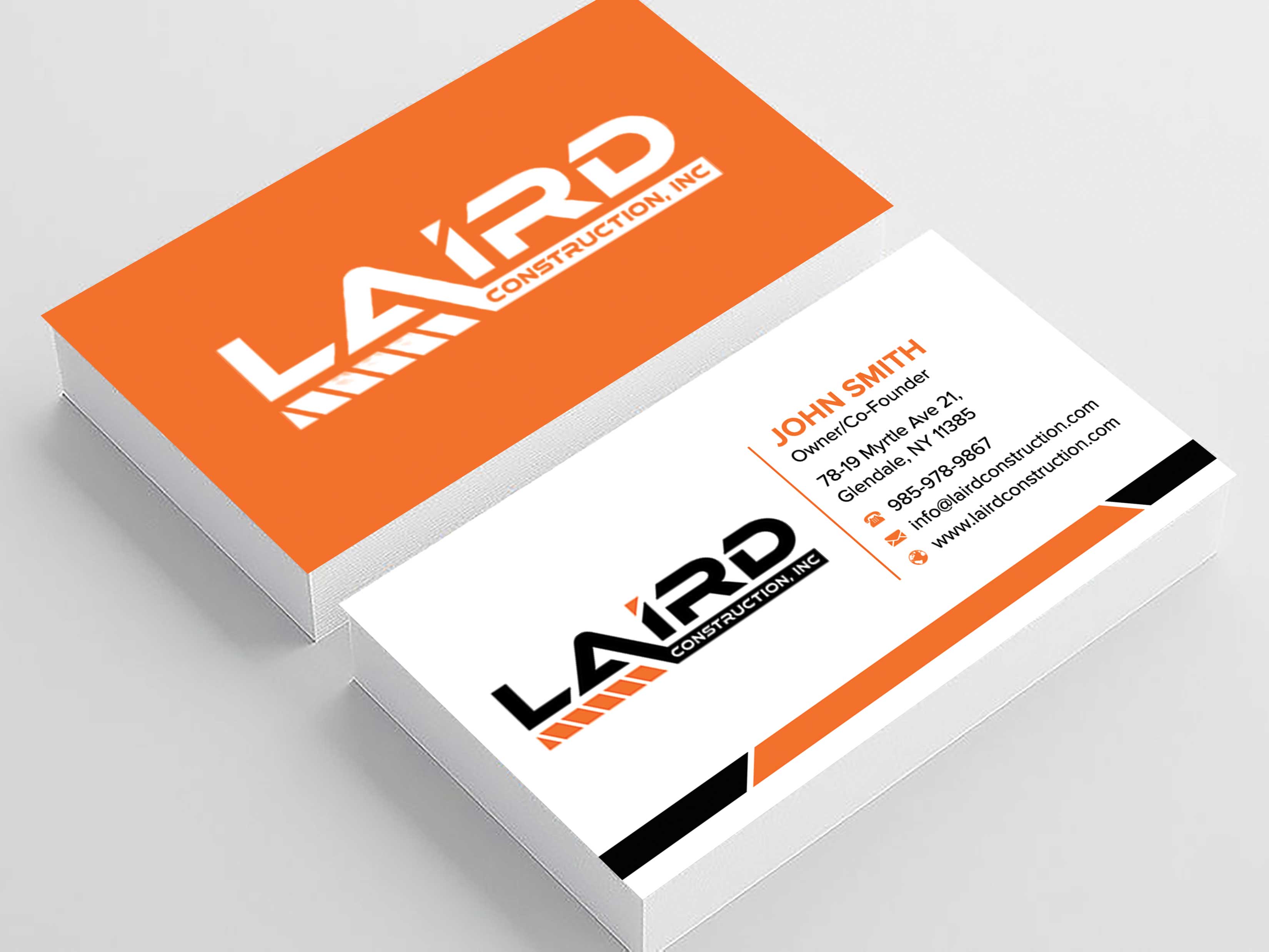 Design de Carte de Visite par sadikul islam pour Laird Construction,  Inc | Design #31346790
