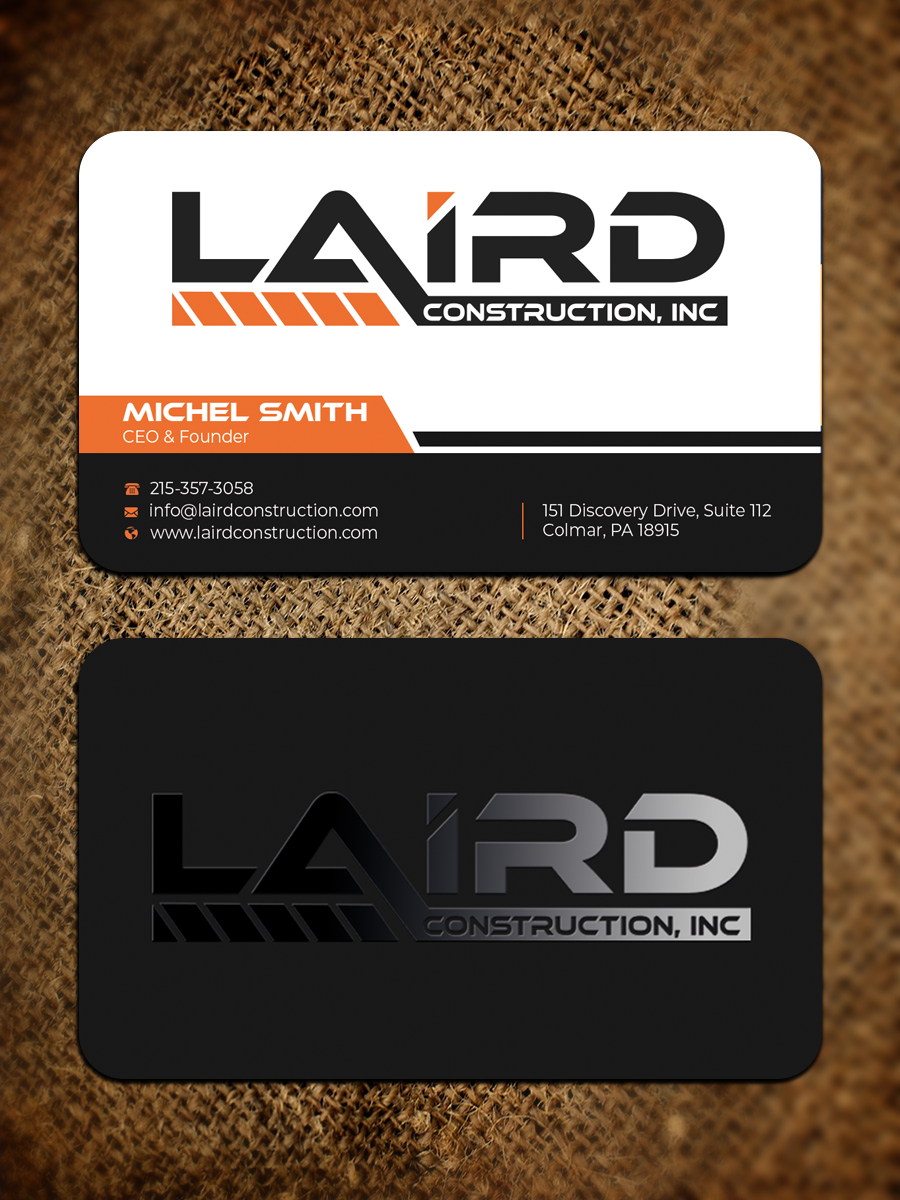 Business Card Design by Graphixpointt for Laird Construction,  Inc | Design #31340352