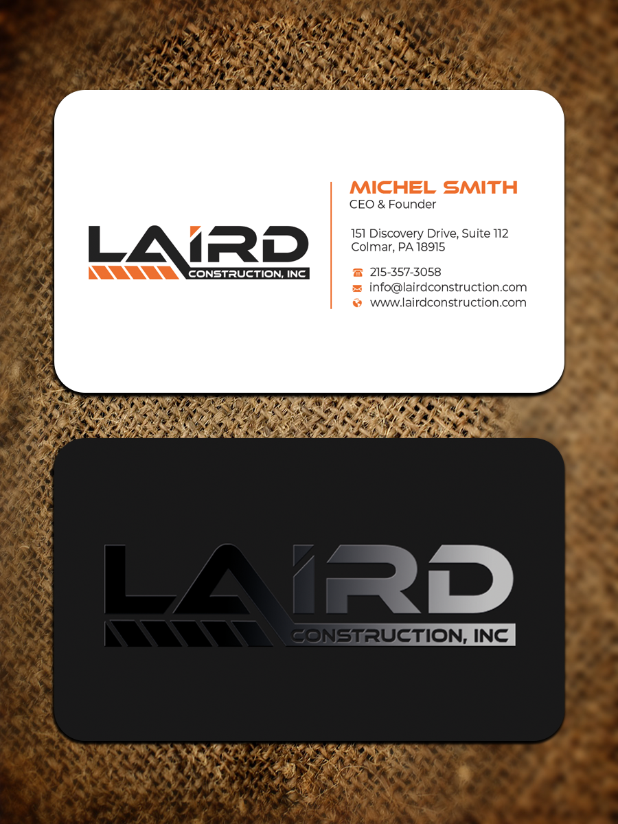 Business Card Design by Graphixpointt for Laird Construction,  Inc | Design #31340353