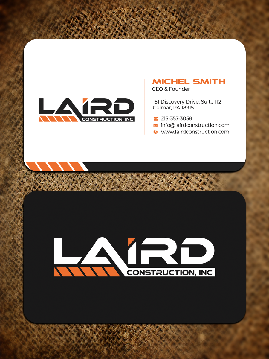 Business Card Design by Graphixpointt for Laird Construction,  Inc | Design #31340356