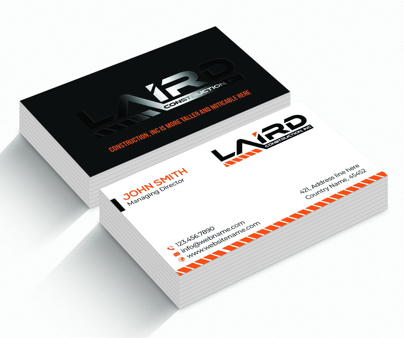 Business Card Design by jasmeen1975 for Laird Construction,  Inc | Design #31340967