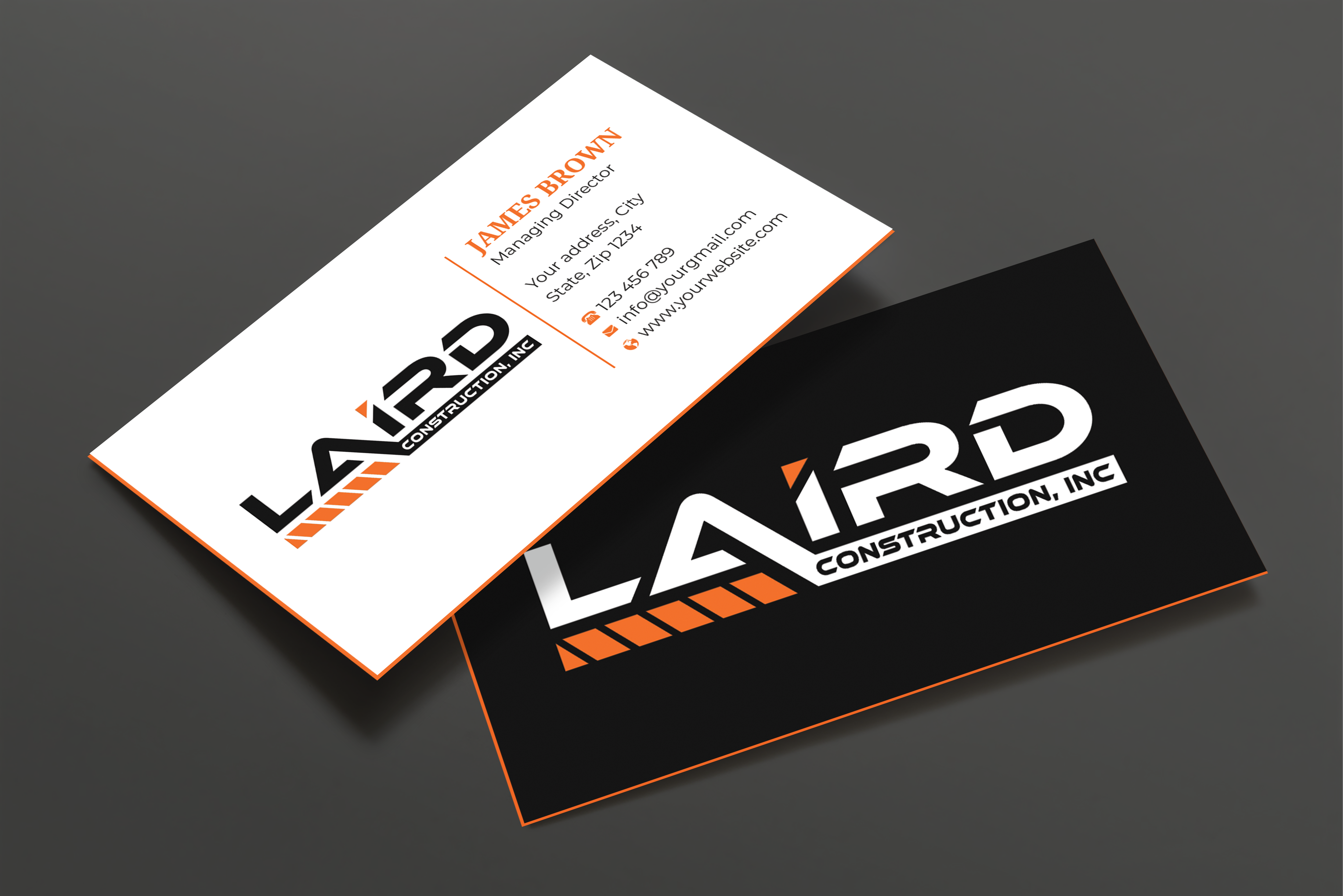 Business Card Design by Expert Bappy for Laird Construction,  Inc | Design #31337678