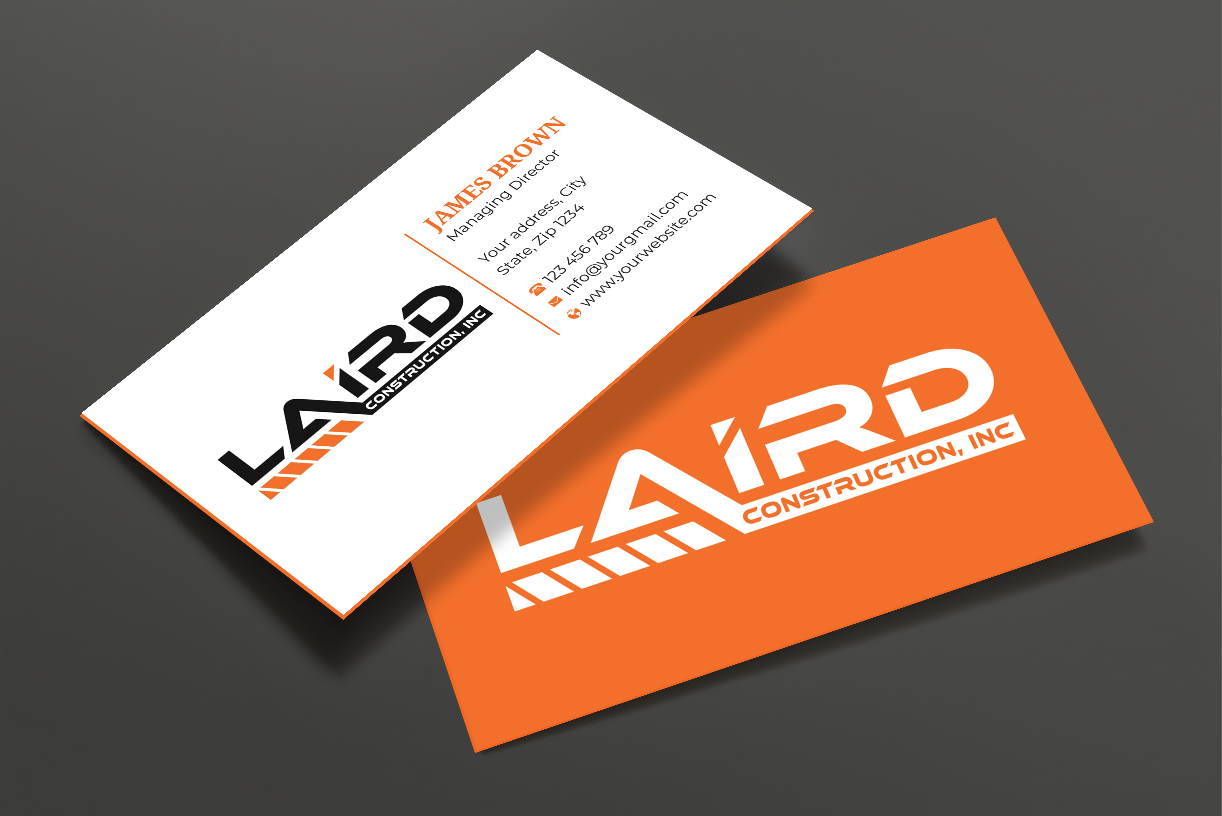 Business Card Design by Expert Bappy for Laird Construction,  Inc | Design #31337679