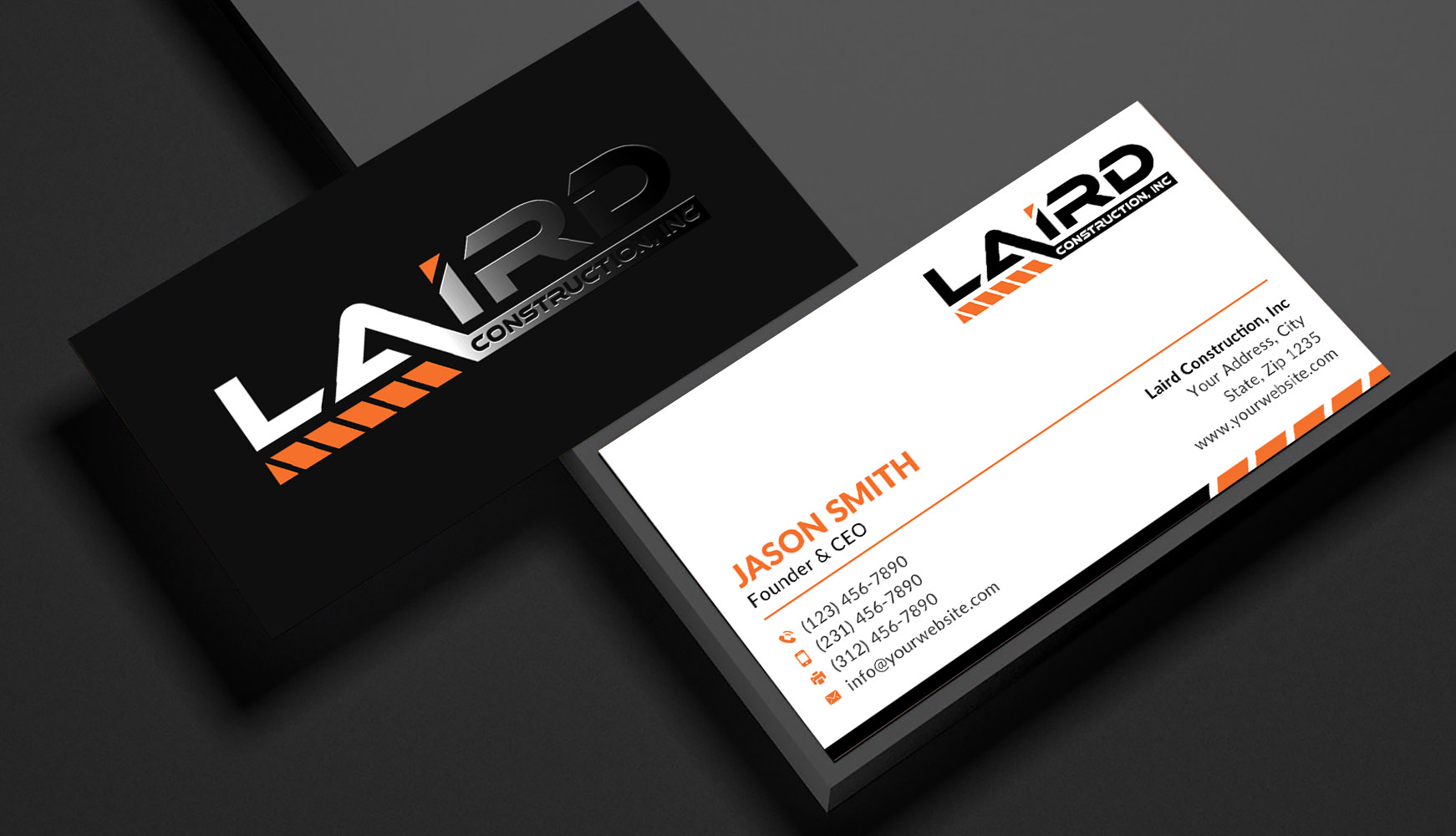 Design de Carte de Visite par Sun Moon Graphic Designer pour Laird Construction,  Inc | Design #31345009