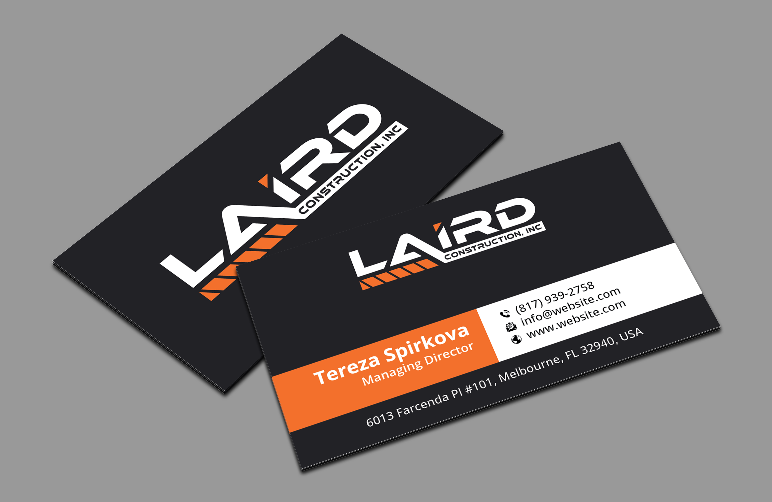 Business Card Design by DesignerShahadat for Laird Construction,  Inc | Design #31361090