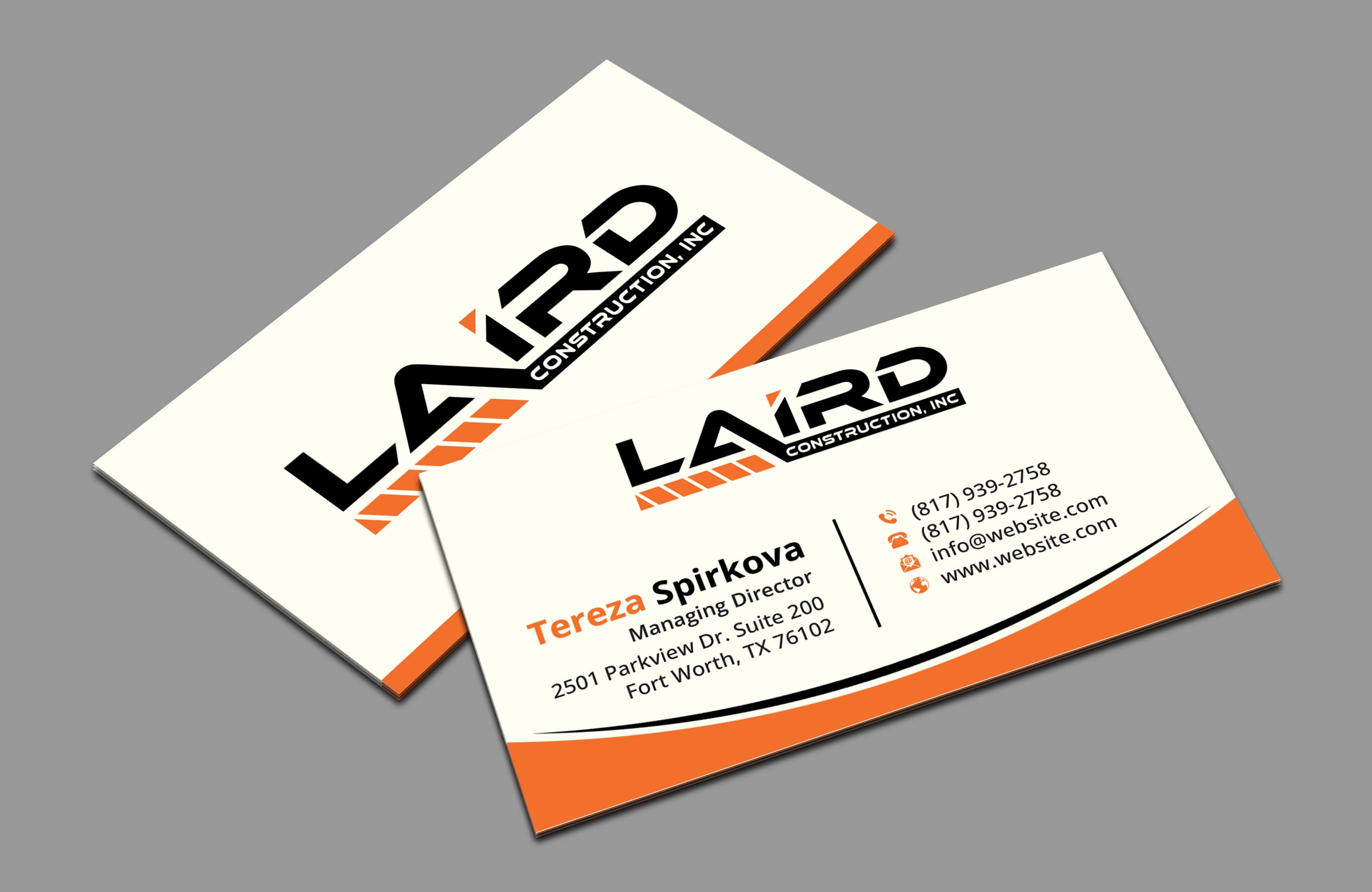 Business Card Design by DesignerShahadat for Laird Construction,  Inc | Design #31361232