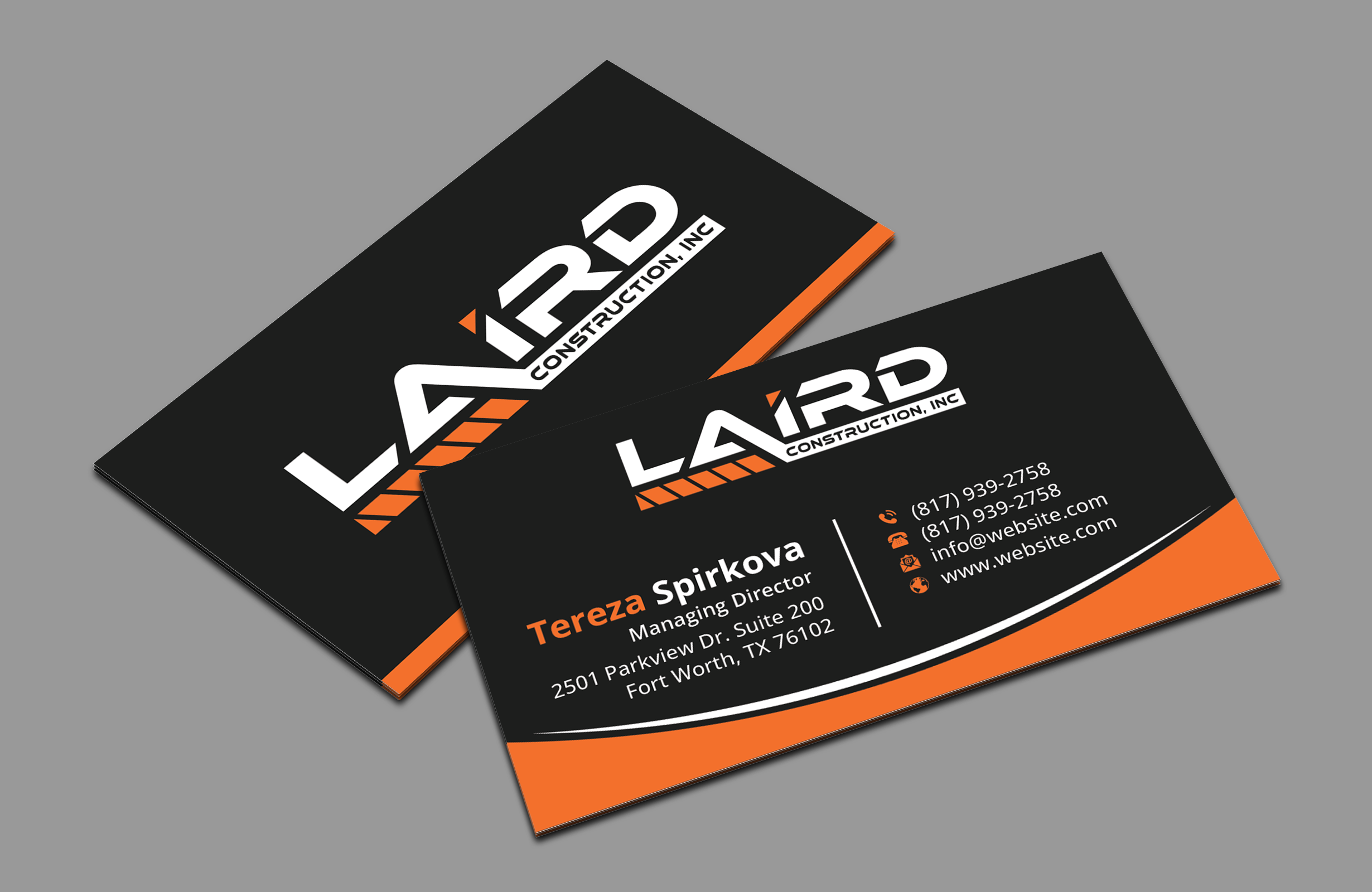 Business Card Design by DesignerShahadat for Laird Construction,  Inc | Design #31361233