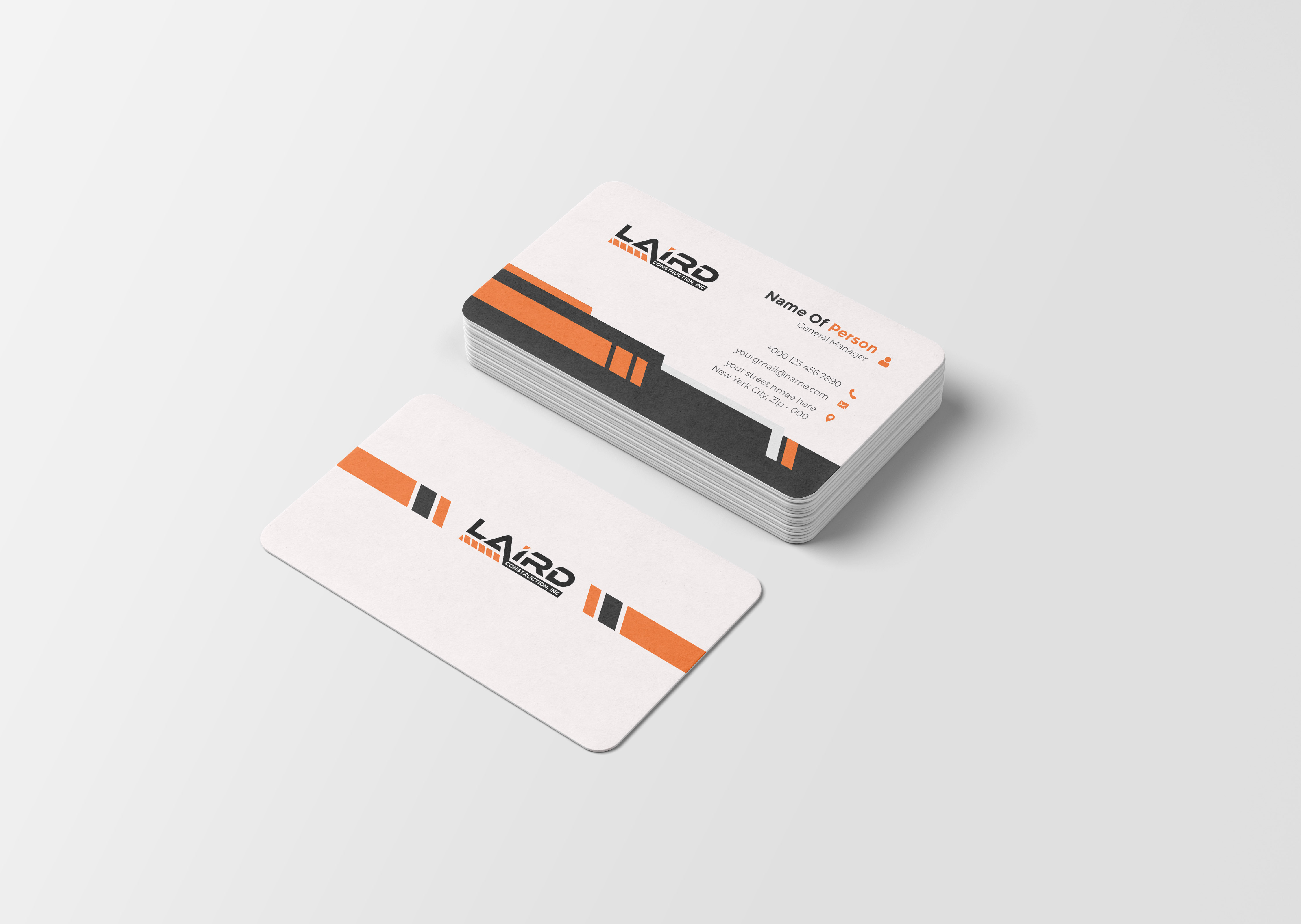 Business Card Design by Sgyn Id for Laird Construction,  Inc | Design #31347427
