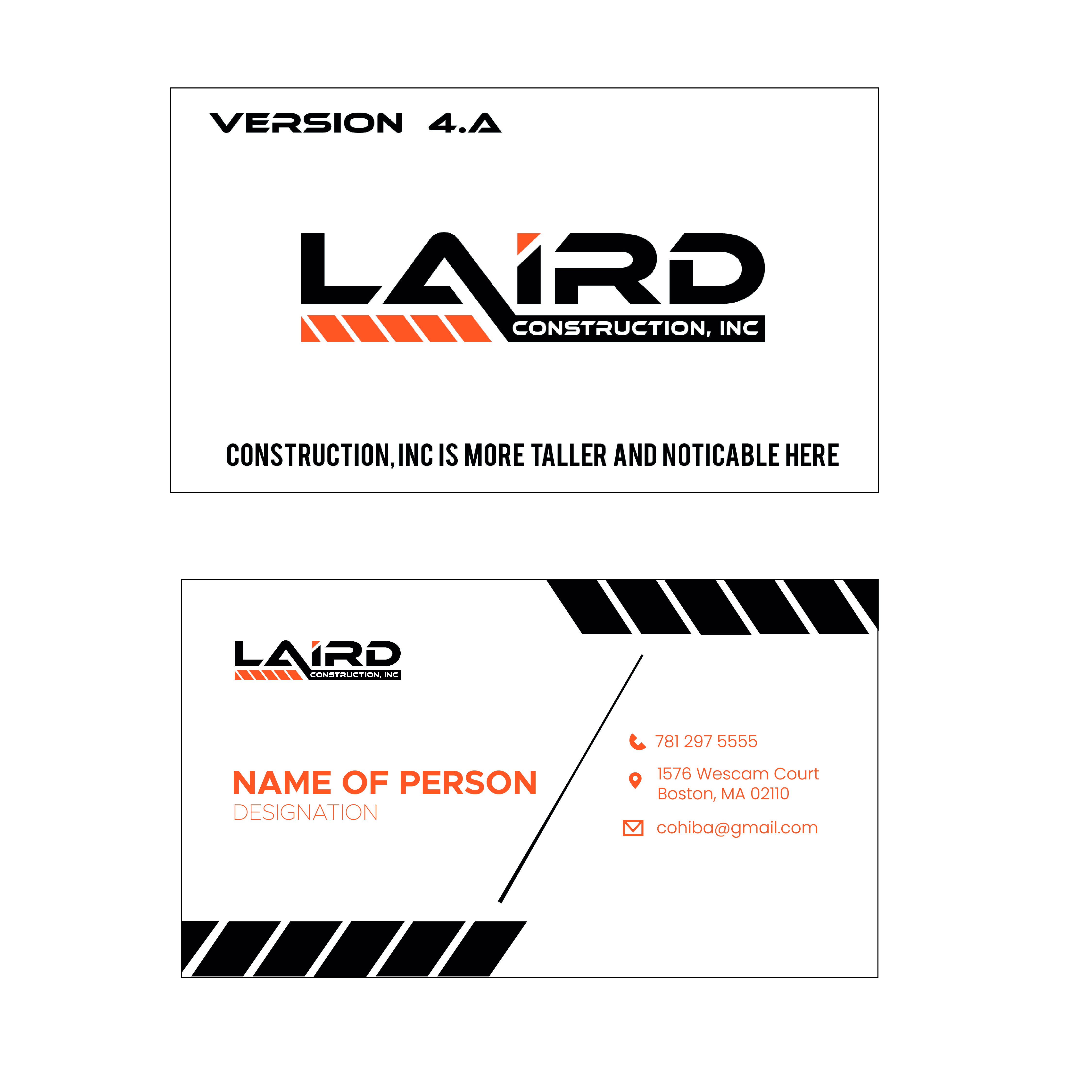Visitenkarten-Design von pakash für Laird Construction,  Inc | Design #31360110