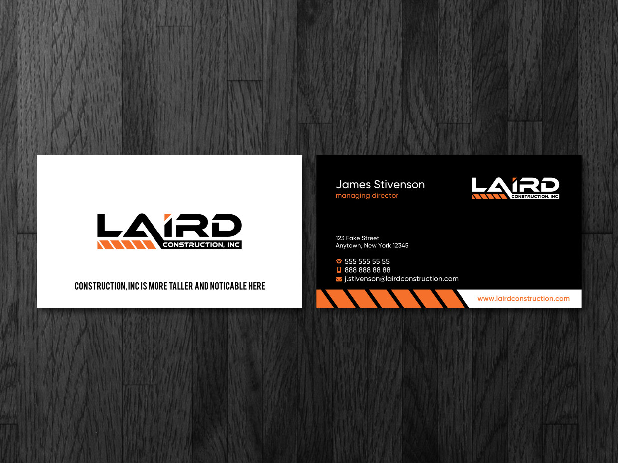 Business Card Design by Atvento Graphics for Laird Construction,  Inc | Design #31343662