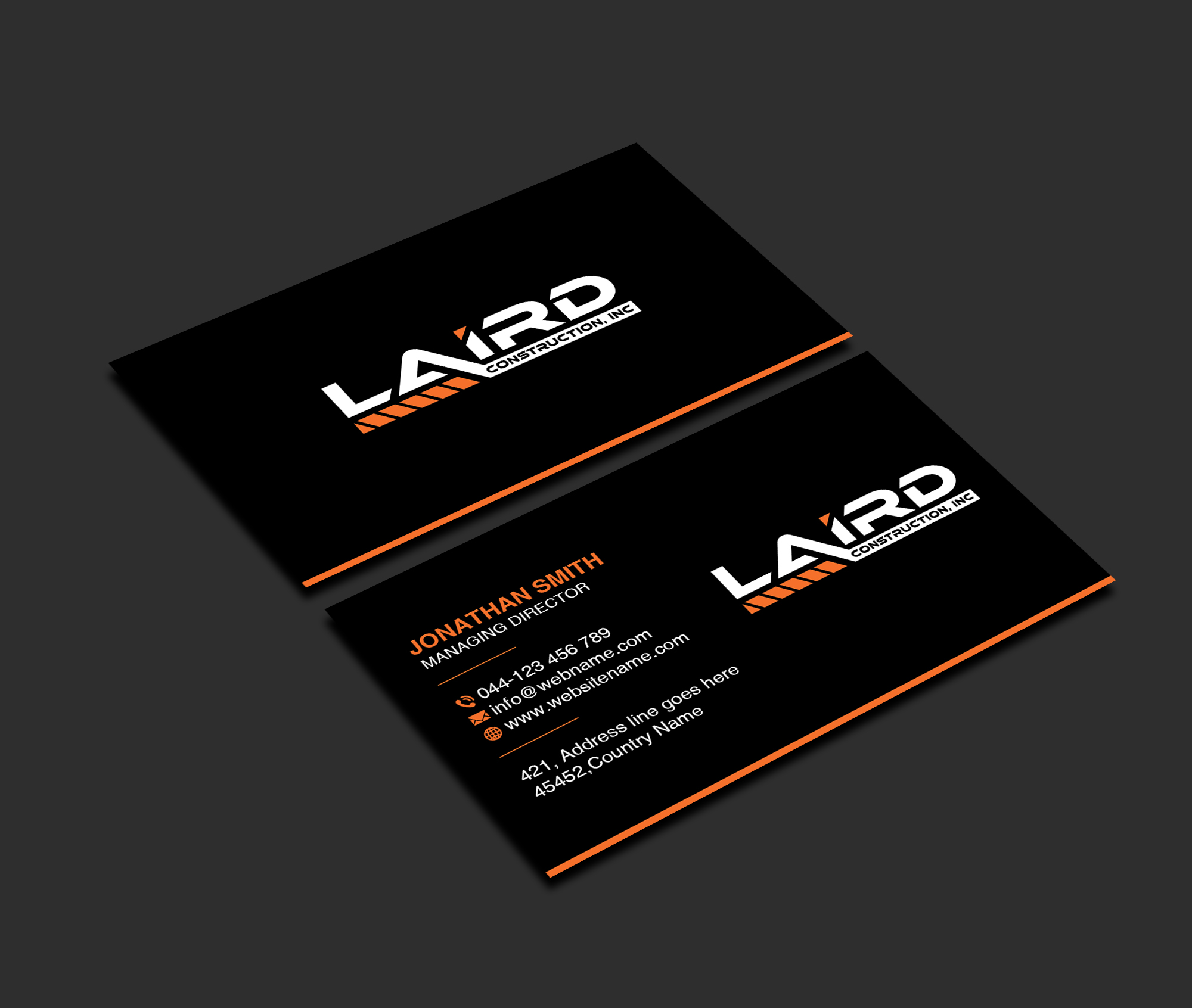 Business Card Design by Creations Box 2015 for Laird Construction,  Inc | Design #31339325