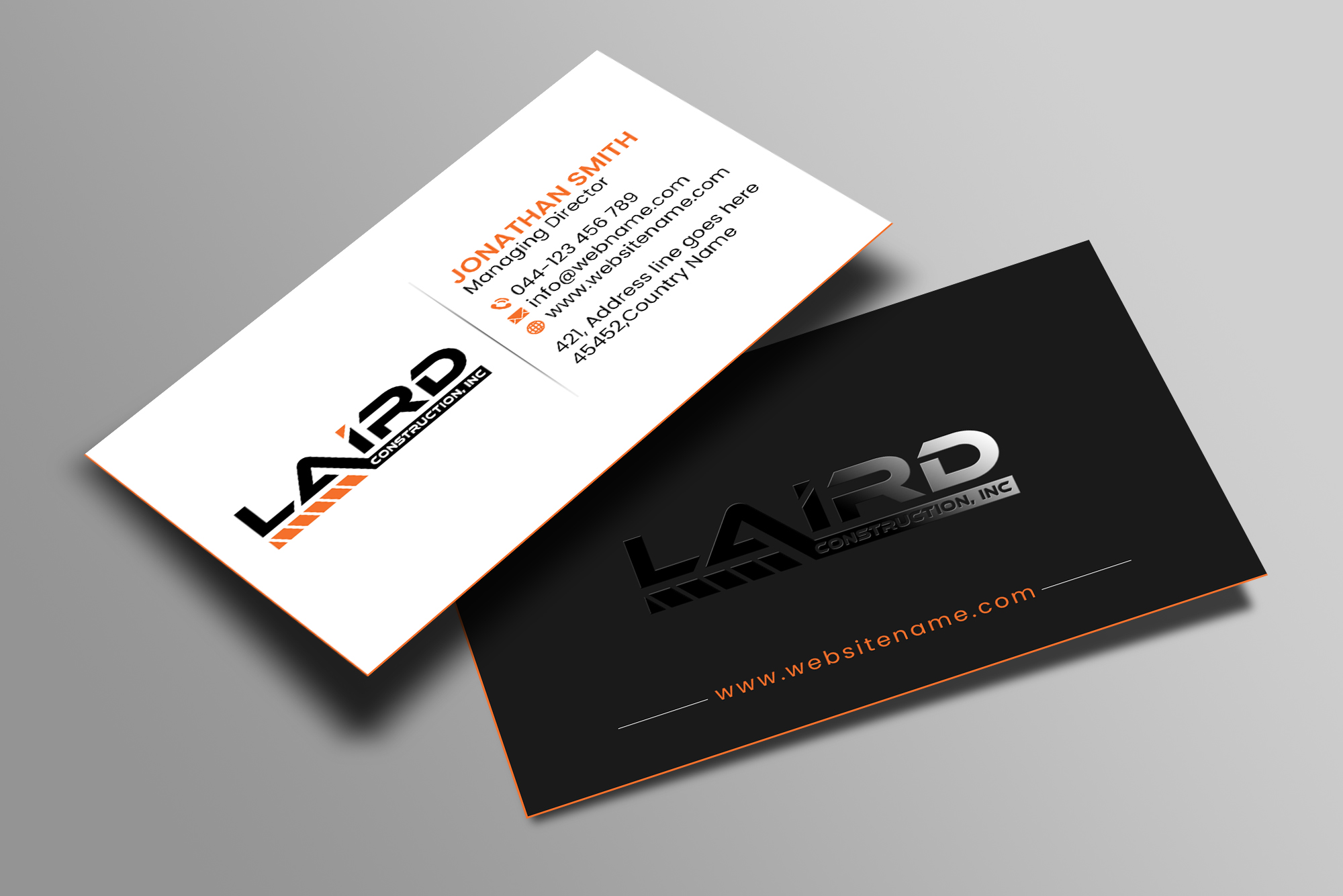Business Card Design by Creations Box 2015 for Laird Construction,  Inc | Design #31339327