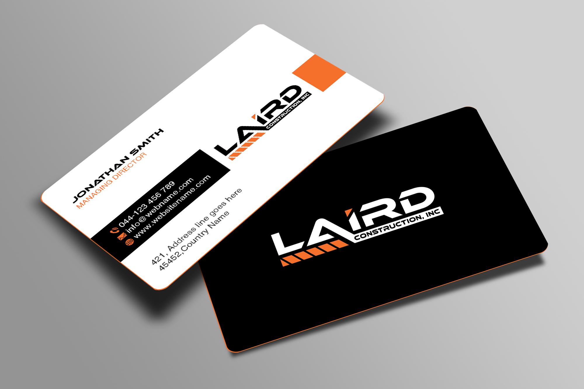 Business Card Design by Creations Box 2015 for Laird Construction,  Inc | Design #31339340