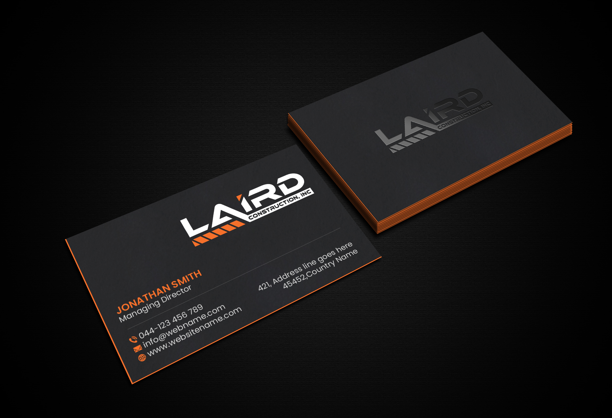Business Card Design by Creations Box 2015 for Laird Construction,  Inc | Design #31339342