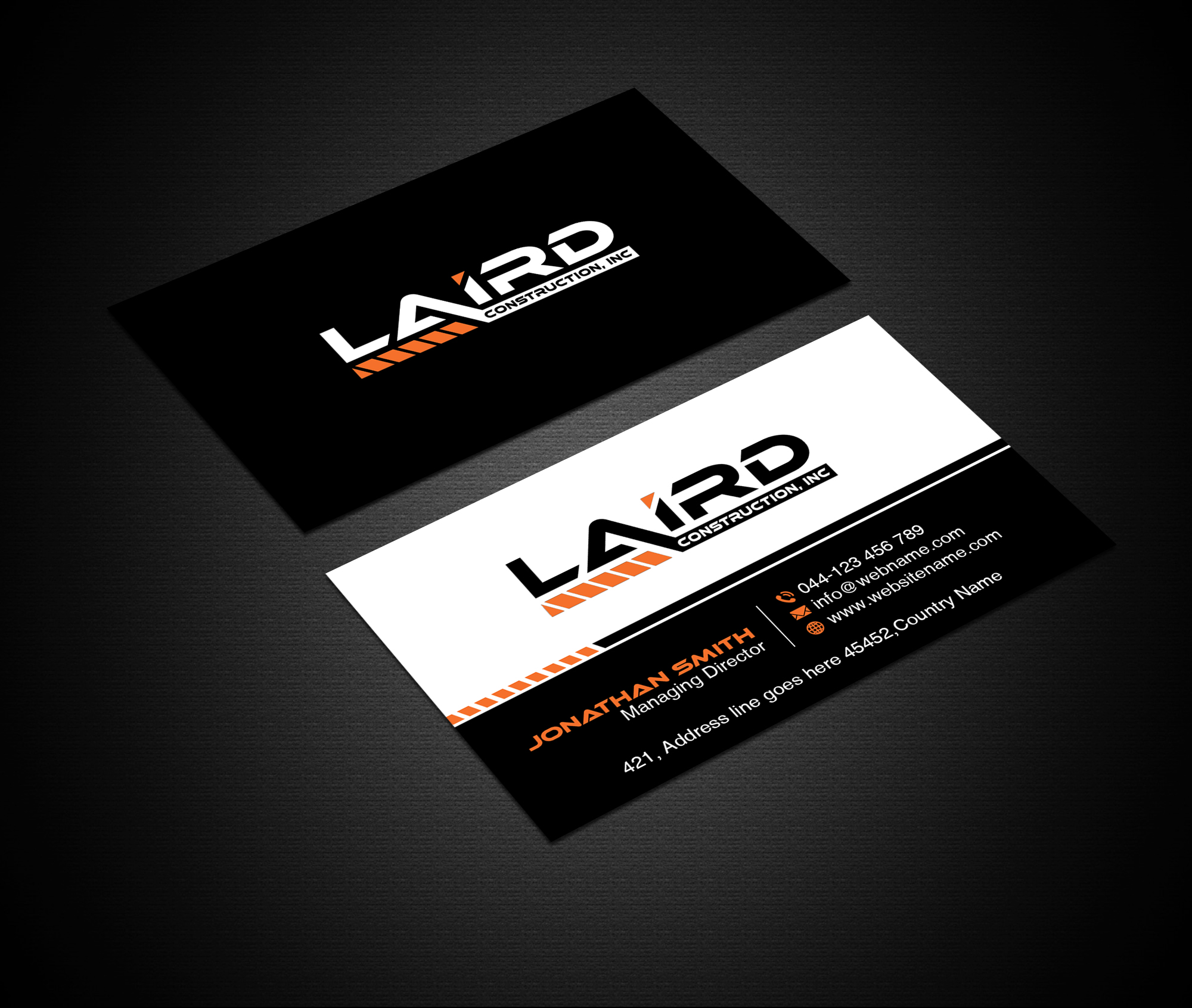Business Card Design by Creations Box 2015 for Laird Construction,  Inc | Design #31339344