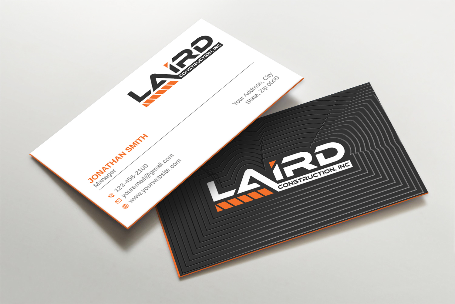 Business Card Design by LAXMI DESIGNHUB for Laird Construction,  Inc | Design #31346083