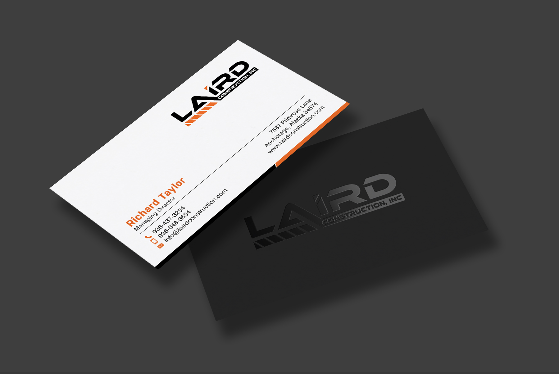 Business Card Design by chandrayaan.creative for Laird Construction,  Inc | Design #31346267