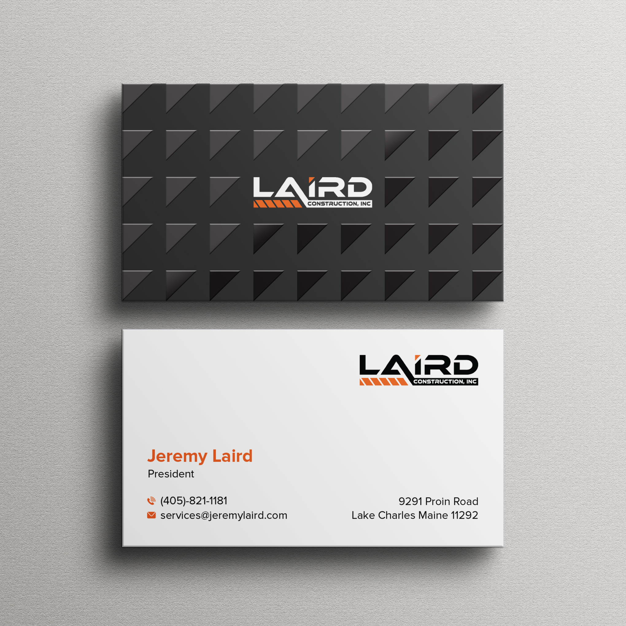 Business Card Design by Bikash Das for Laird Construction,  Inc | Design #31346609