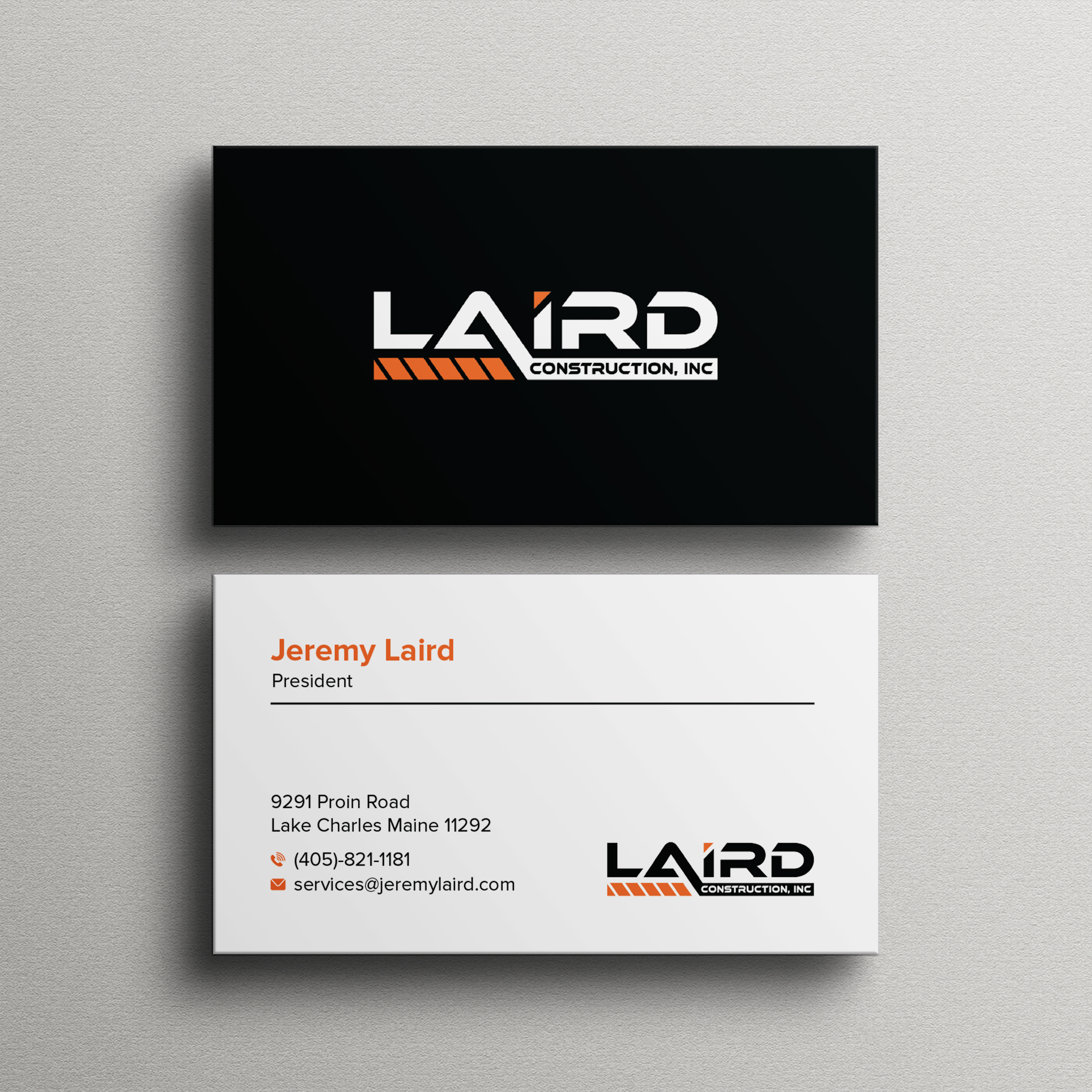 Business Card Design by Bikash Das for Laird Construction,  Inc | Design #31346739