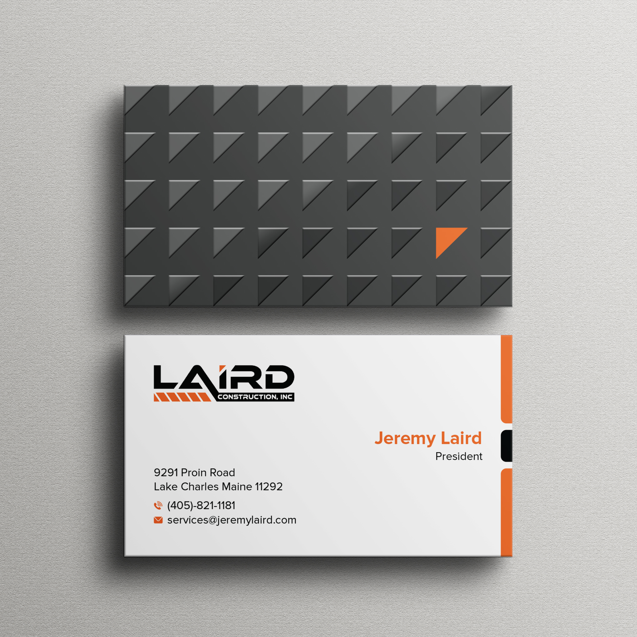Business Card Design by Bikash Das for Laird Construction,  Inc | Design #31347036