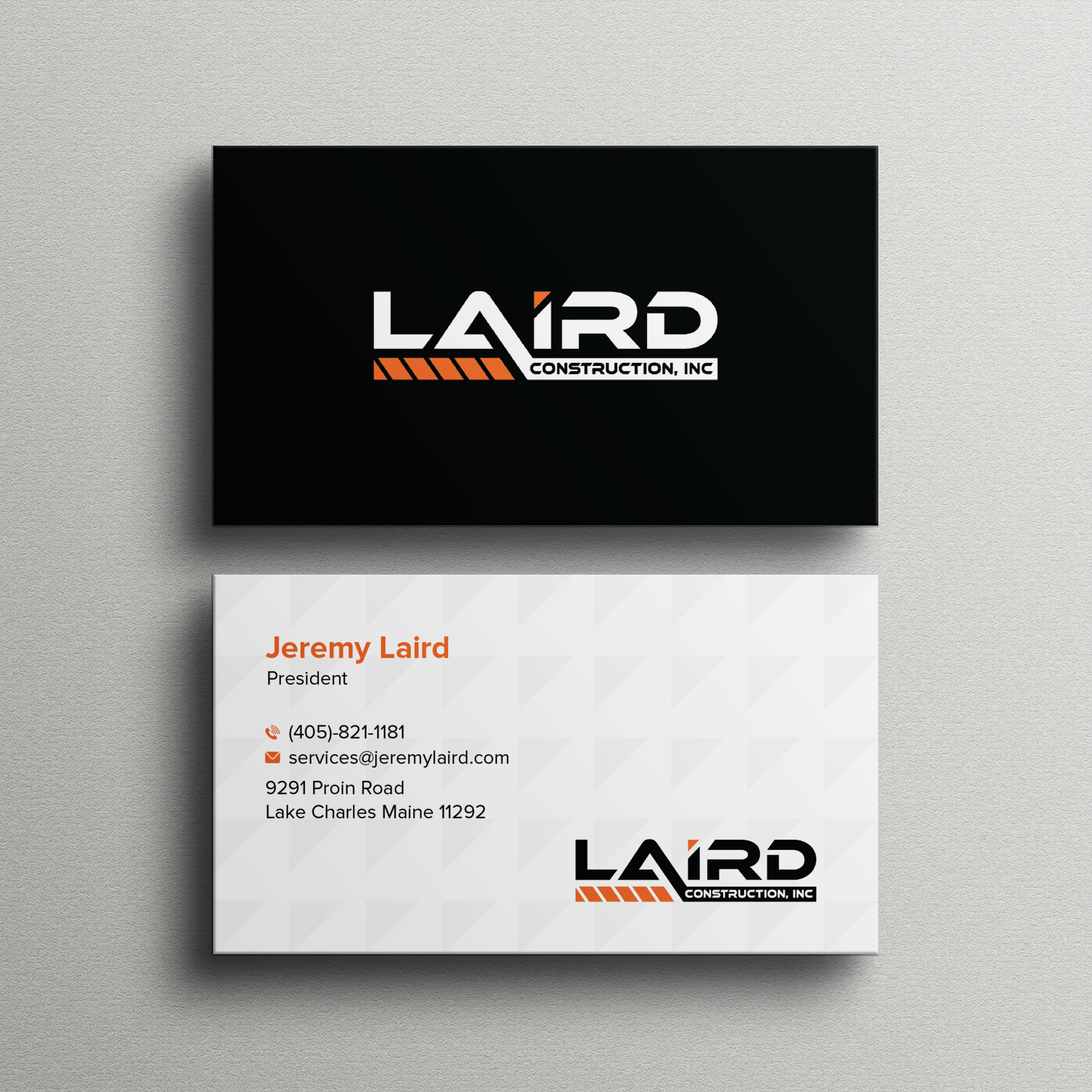 Business Card Design by Bikash Das for Laird Construction,  Inc | Design #31347177