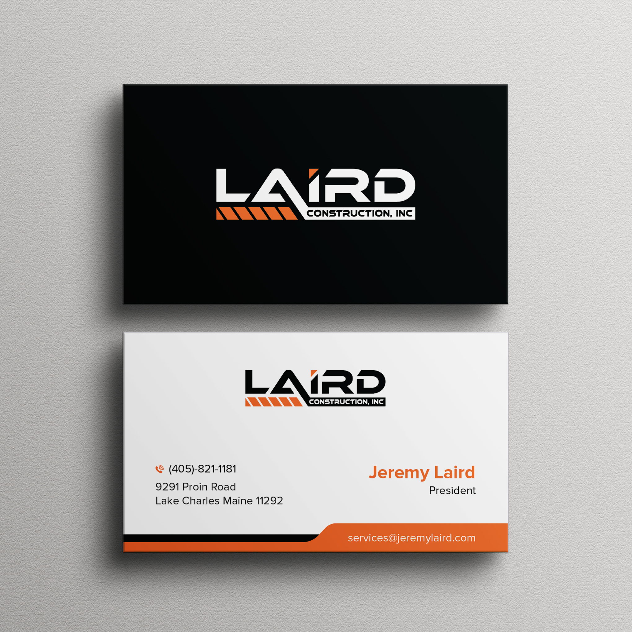 Business Card Design by Bikash Das for Laird Construction,  Inc | Design #31347688