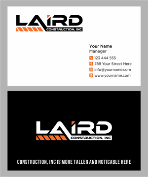 Business Card Design by BNdesigner for Laird Construction,  Inc | Design: #31340610
