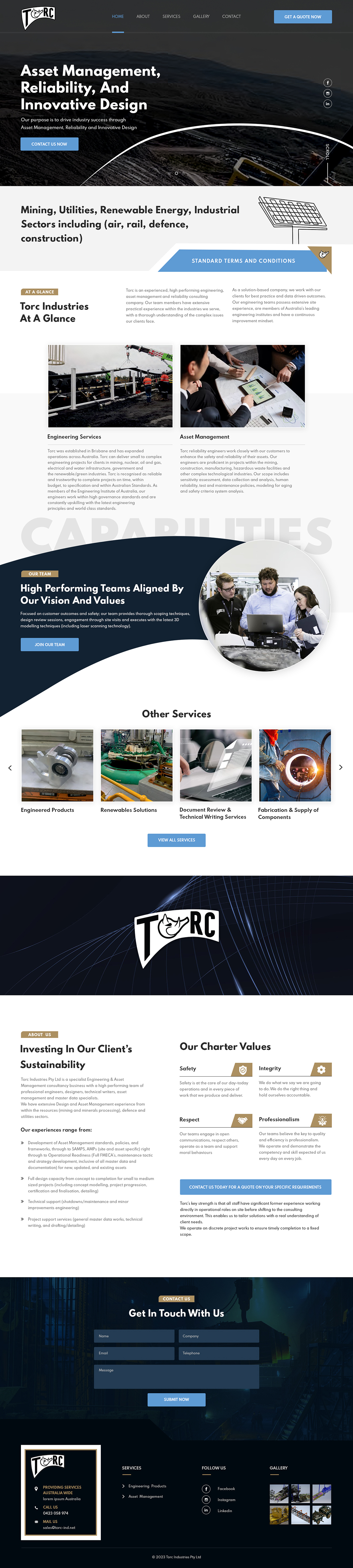 Web Design by sai.designer87 for Torc Industries Pty Ltd | Design #31373853