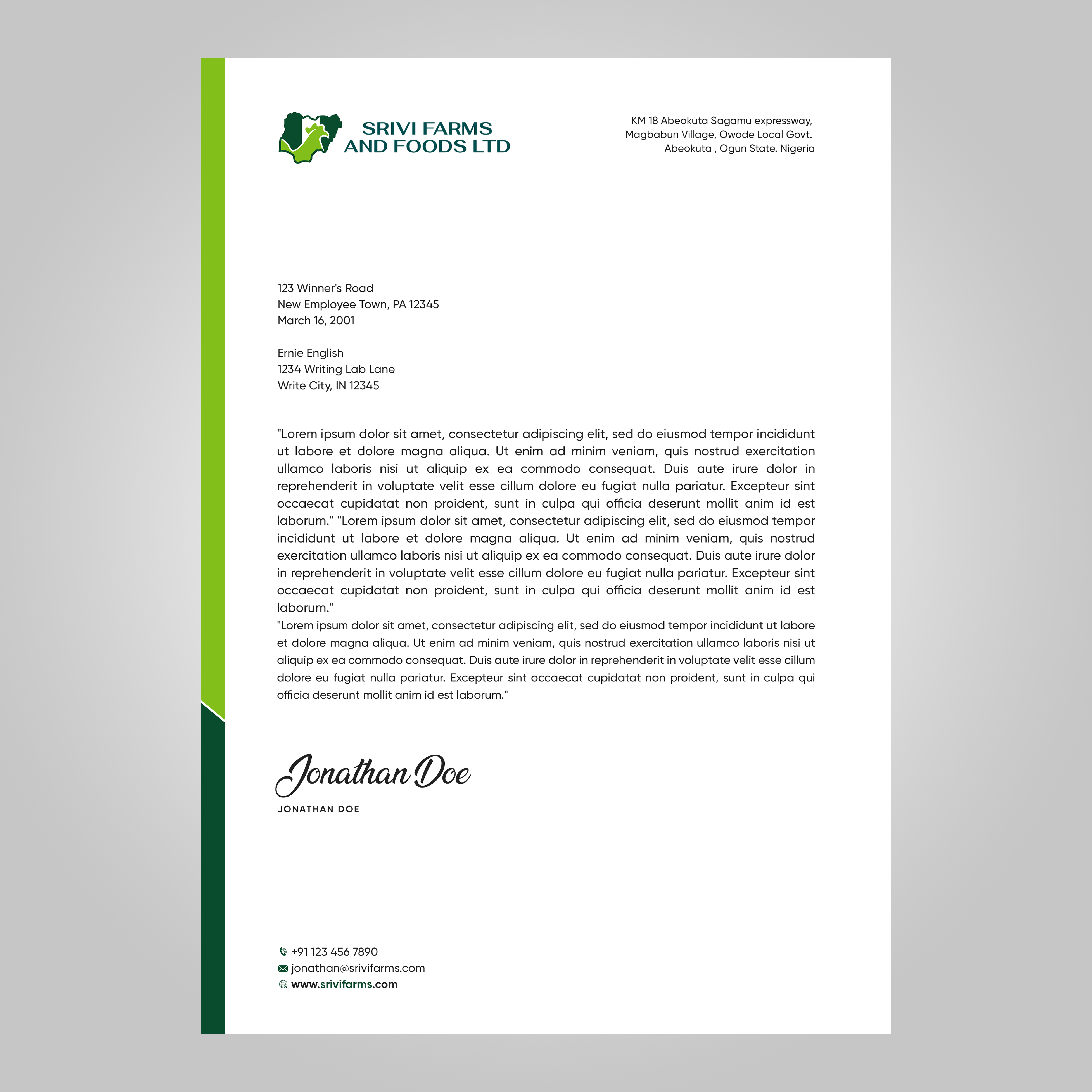 Letterhead Design by Designers Hub for this project | Design #31368272