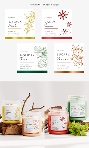 Christmas Collection Candle Label Design