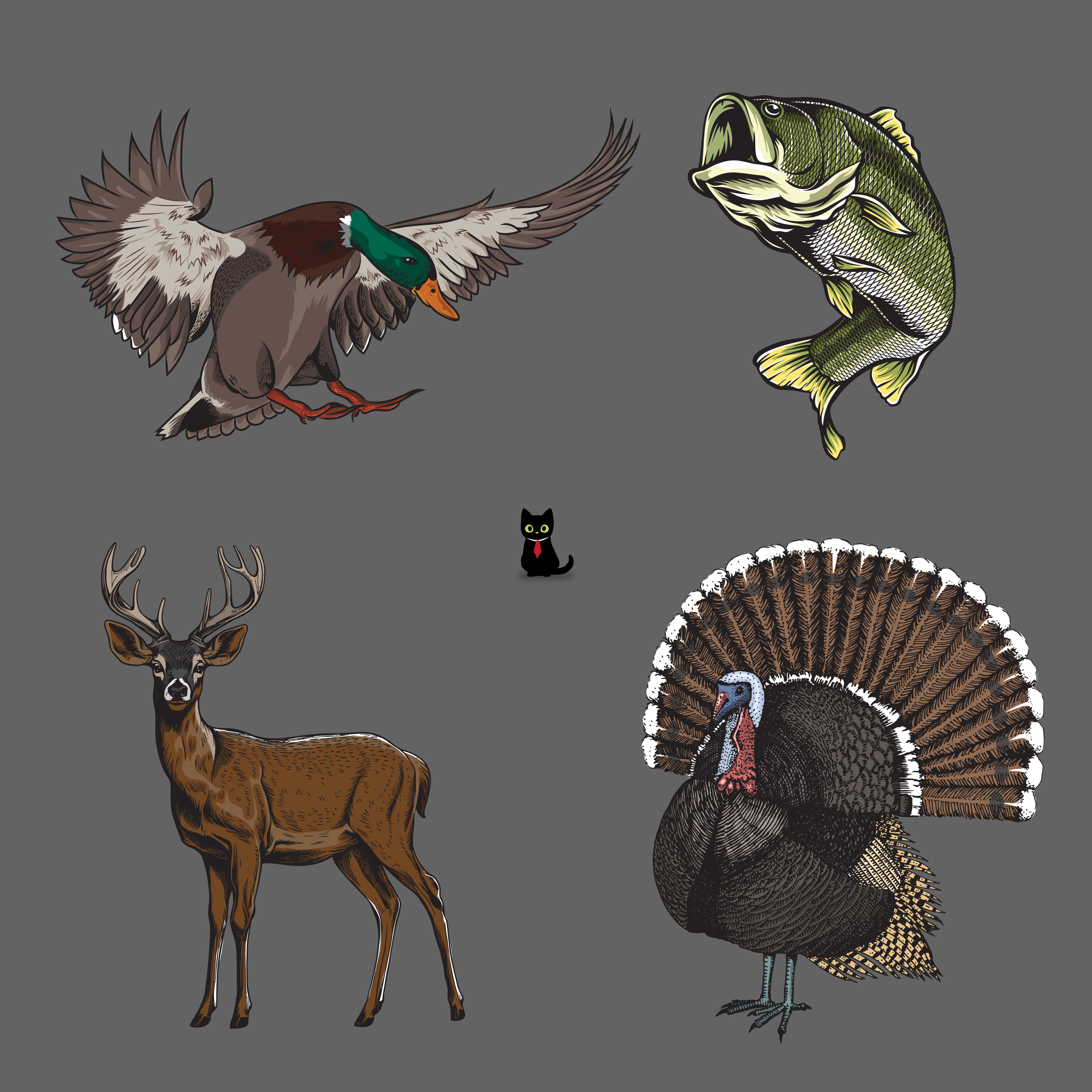 Grafik-Design von Mr. Cat - The Purrfessional Designer für Bass, Bucks, And Birds | Design #31454468