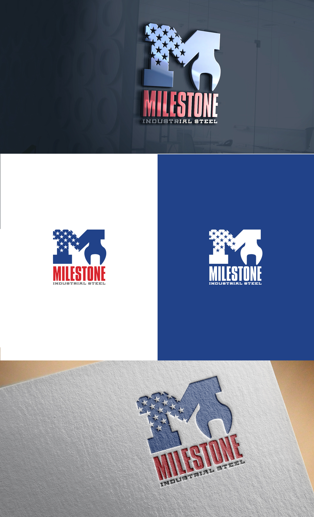 Logo Design by GLDesigns for Milestone Industrial Steel  | Design #31377357