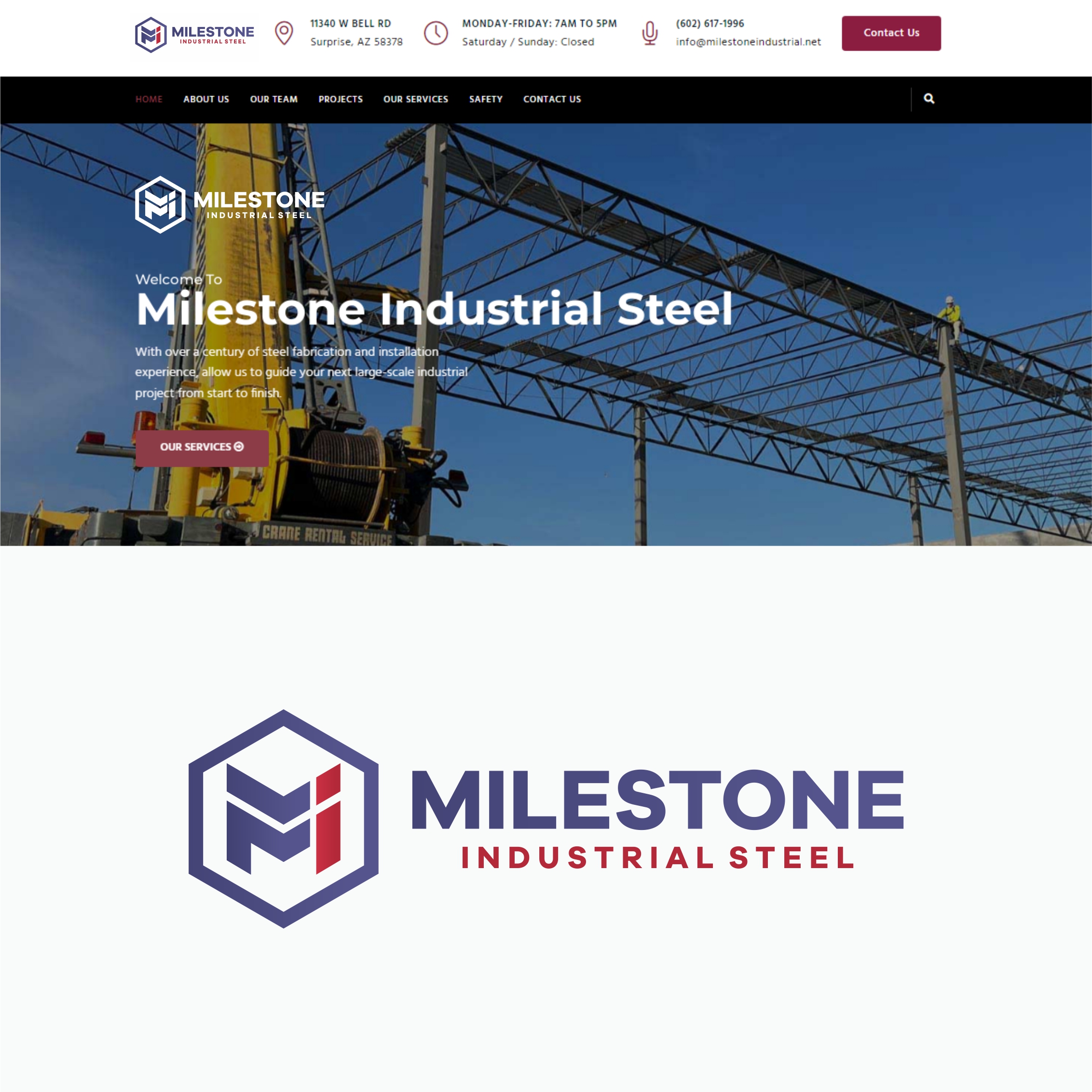 Logo Design by Yoses for Milestone Industrial Steel  | Design #31413190