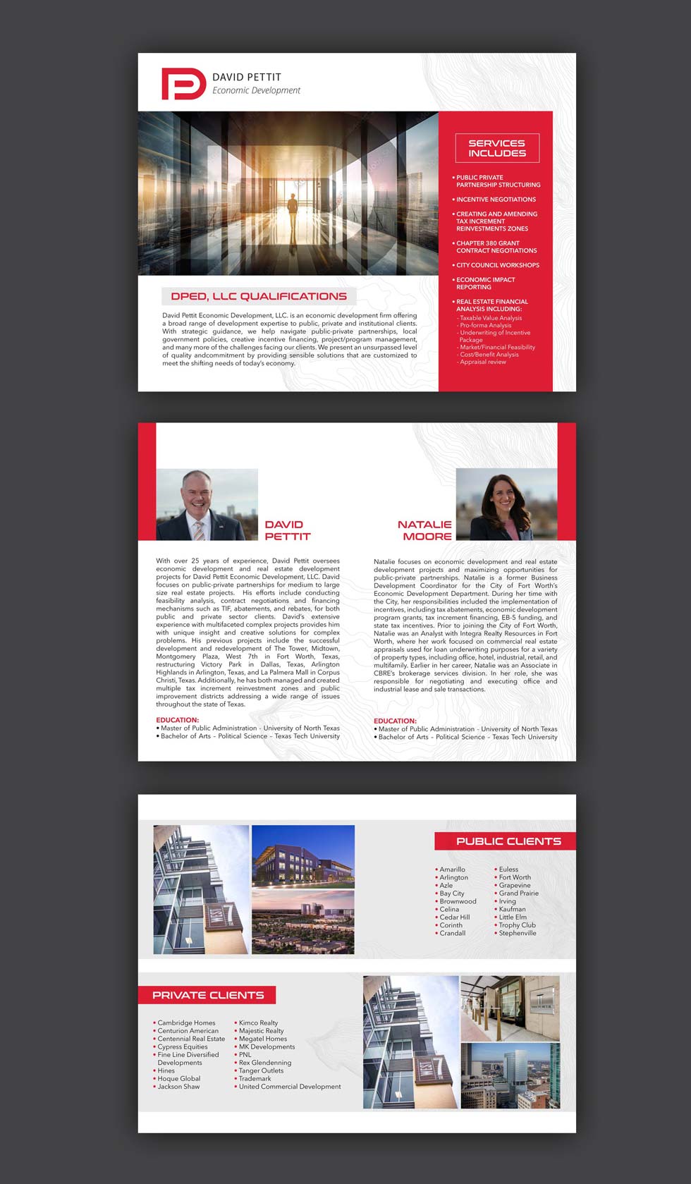 Broschüren-Design von DA. für DAVID PETTIT ECONOMIC DEVELOPMENT, LLC | Design #31416610