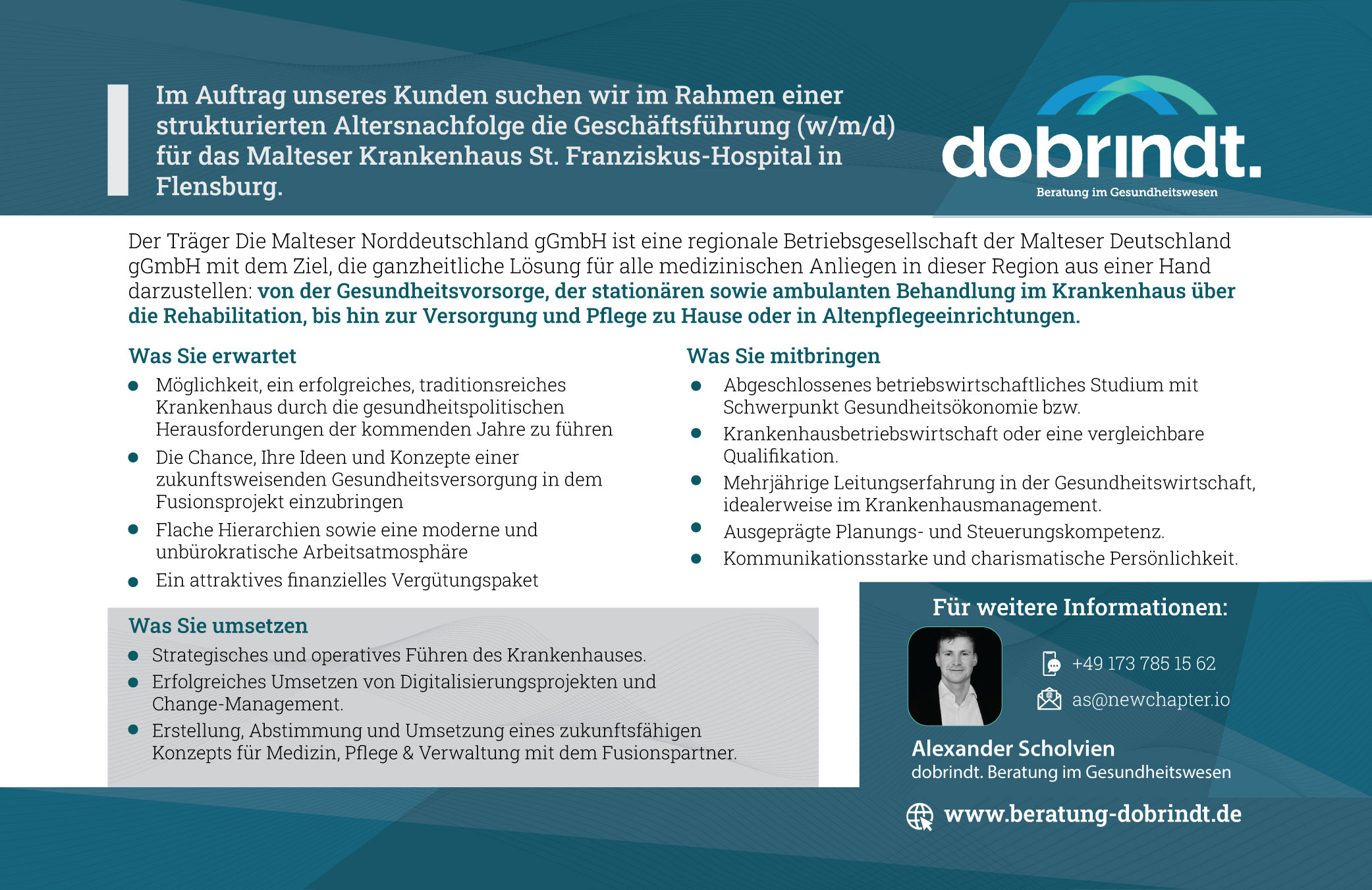 Newspaper Ad Design by Mansoorqure for New Chapter Executive Search GmbH | Design #31427845